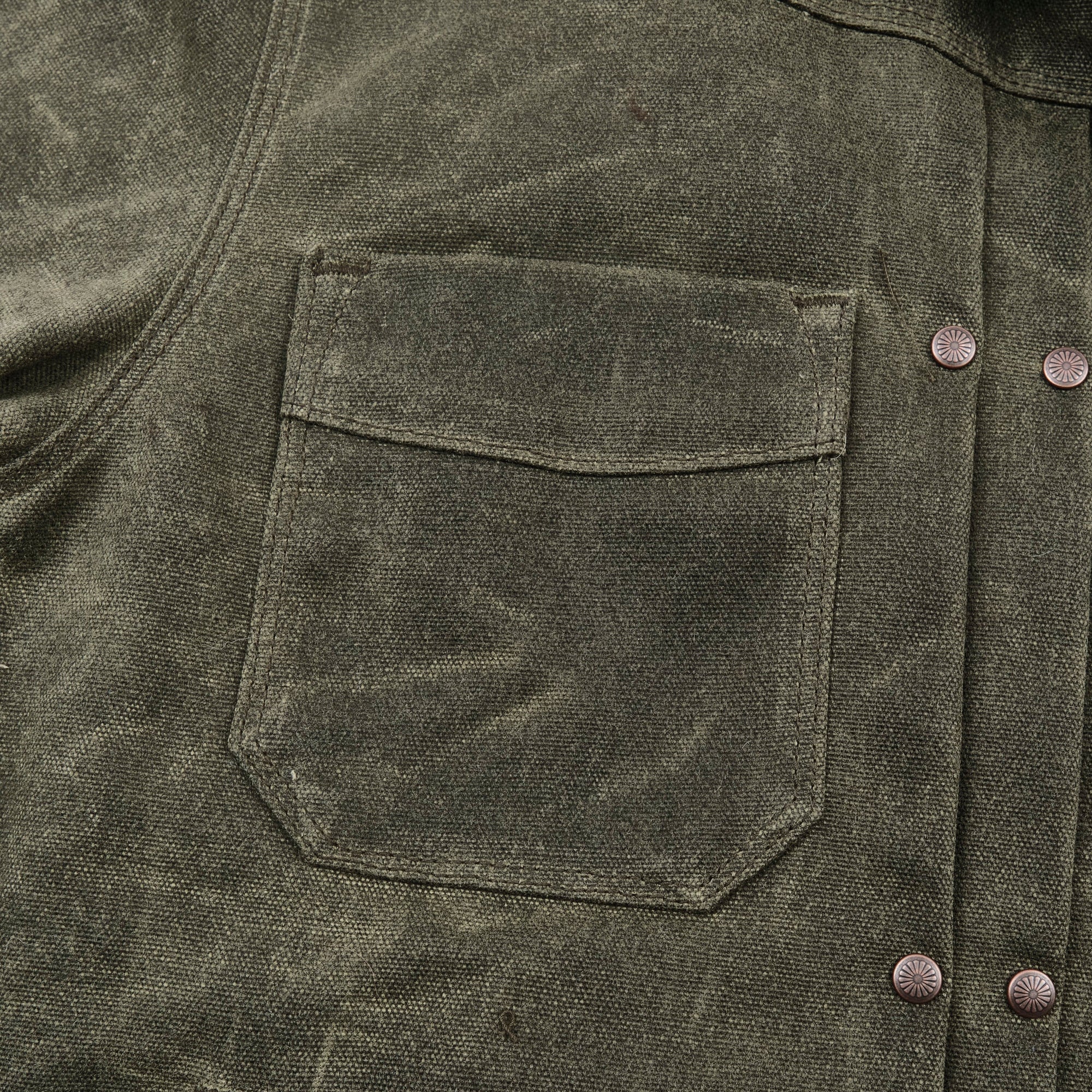 Freenote Cloth Riders Jacket Heavy Waxed Canvas - Olive Alpaca