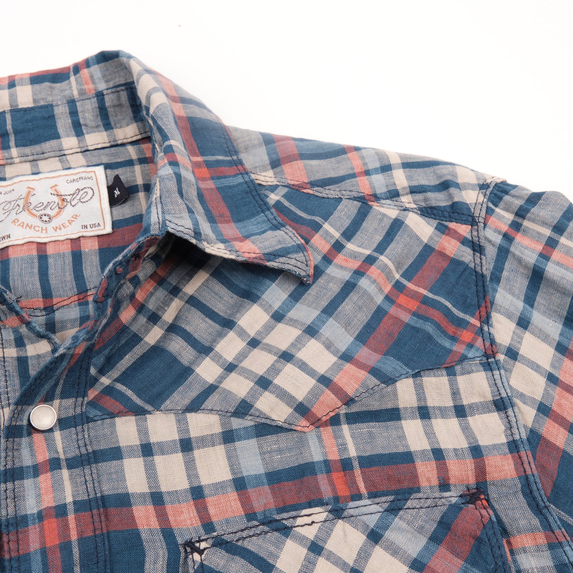 Freenote Cloth Western Scout - Kingfisher Blue Plaid