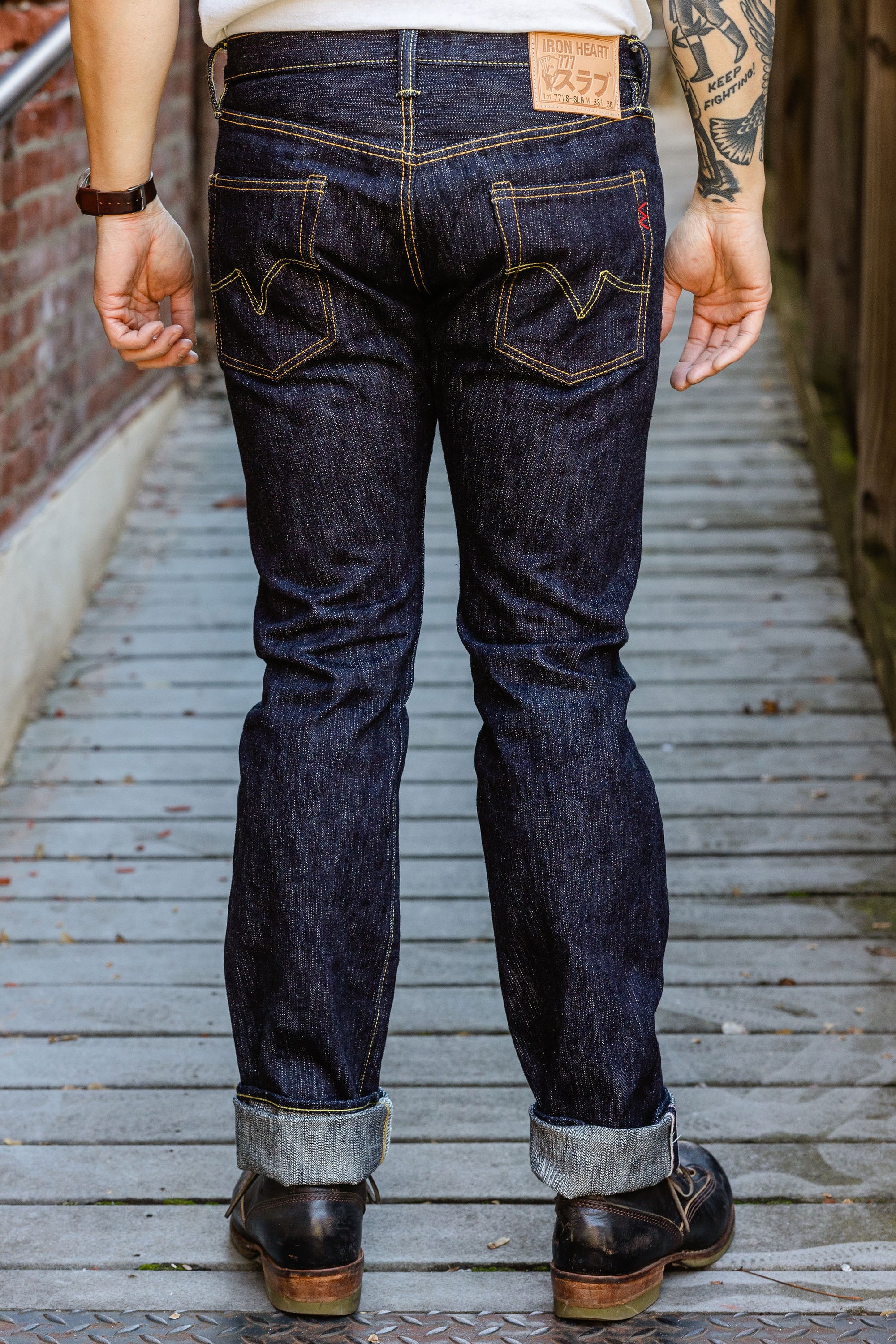 Iron Heart Denim IH-777-SLB 16oz Slubby Selvedge Denim Slim Tapered Cut Jeans - Indigo