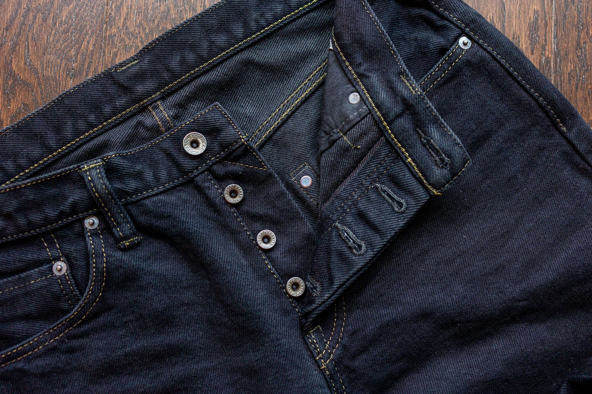 Iron Heart IH-777S-21od 21oz Selvedge Denim Slim Tapered Jeans - Indigo Overdyed Black