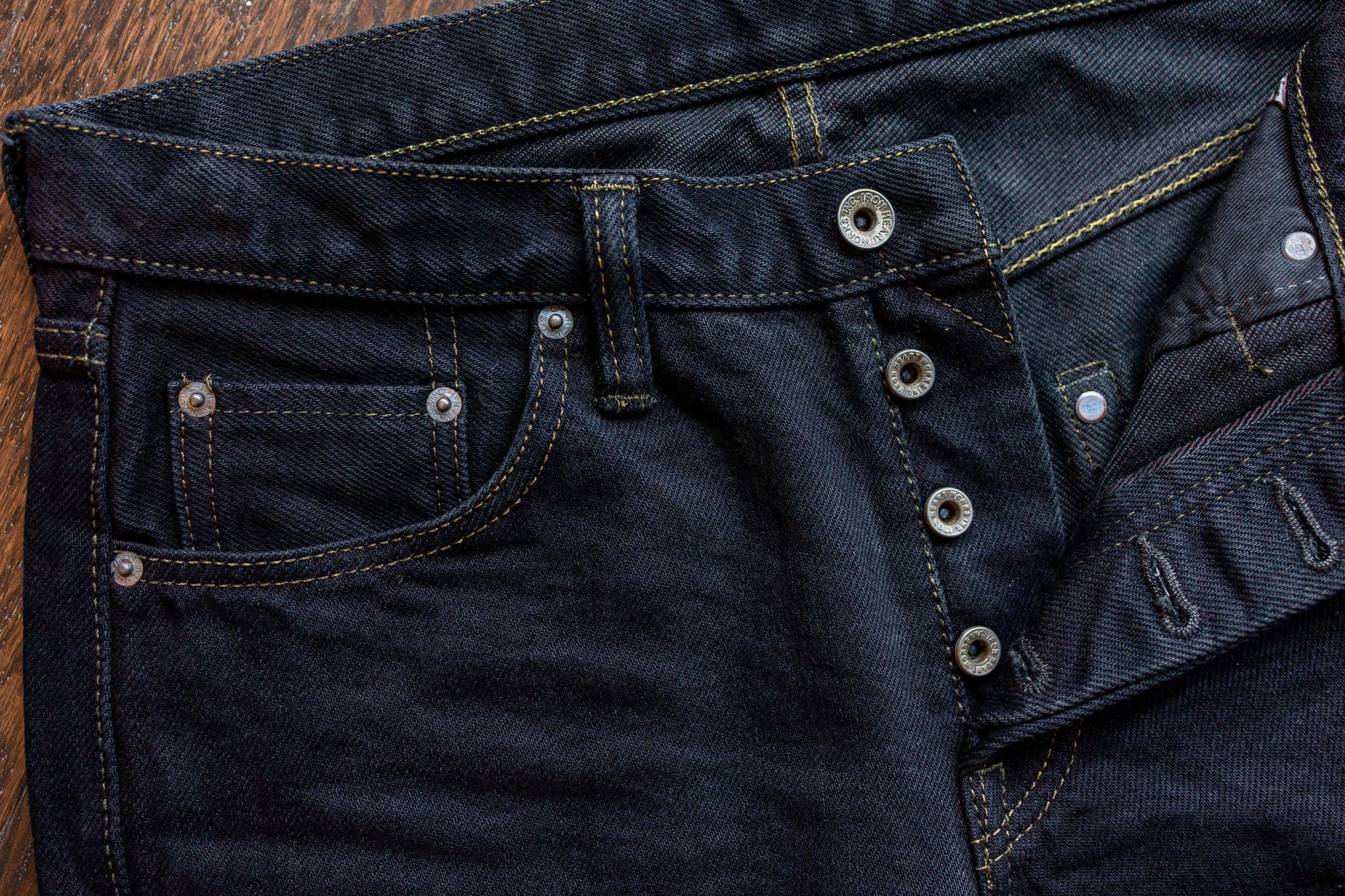 Iron Heart IH-777S-21od 21oz Selvedge Denim Slim Tapered Jeans - Indigo Overdyed Black