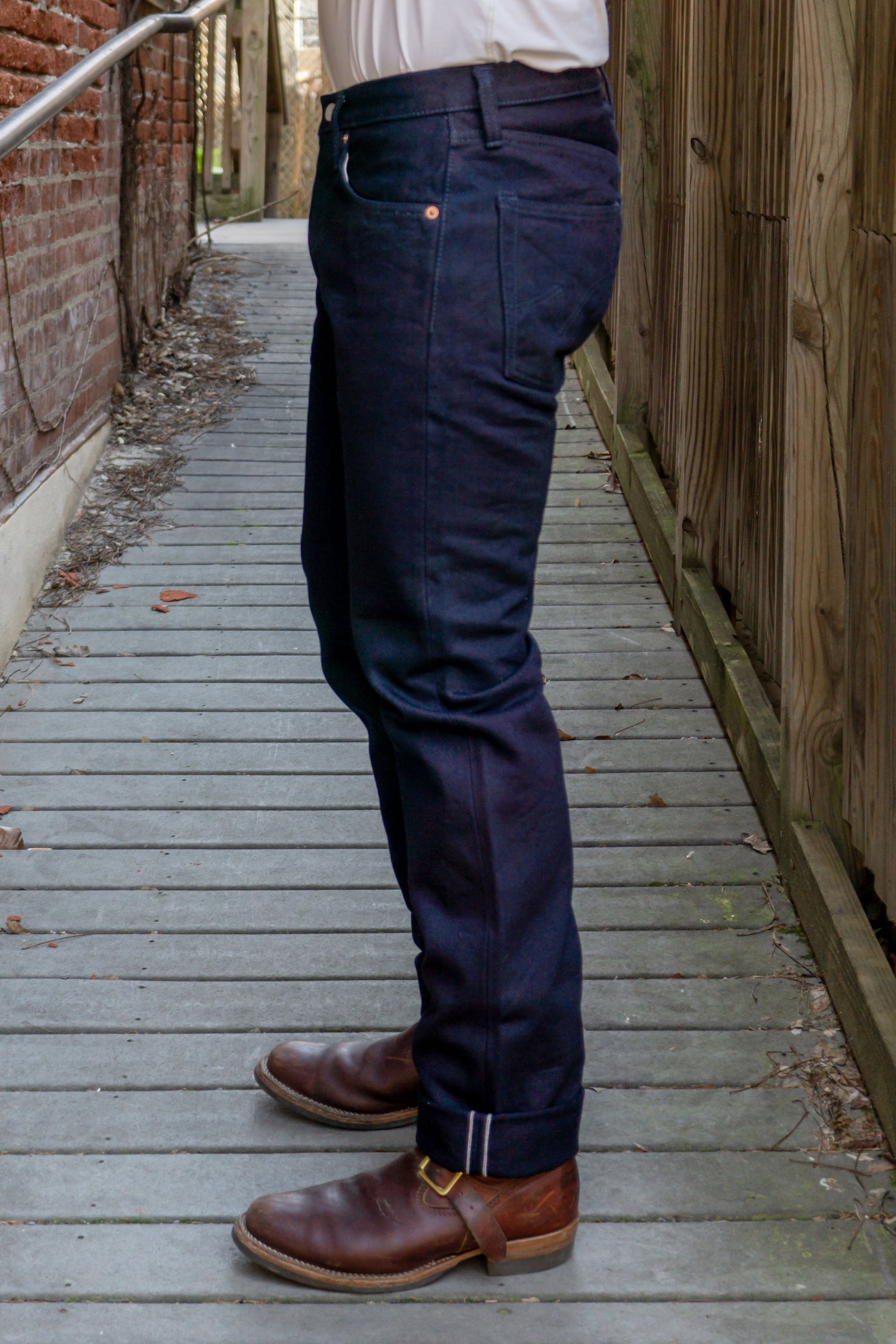 Iron Heart IH-666S-14ii 14oz Selvedge Denim Slim Straight Cut Jeans - Indigo/Indigo