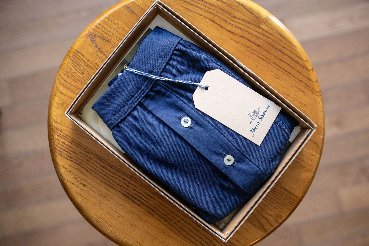Merz b. Schwanen 255 Button Facing Underpants - Ink Blue - Franklin & Poe
