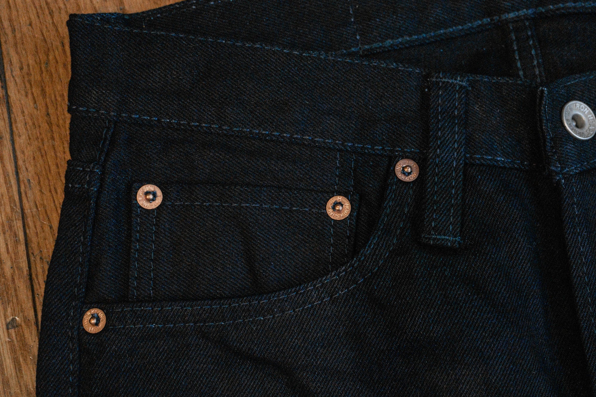 Iron Heart IH-666S-14ii 14oz Selvedge Denim Slim Straight Cut Jeans - Indigo/Indigo