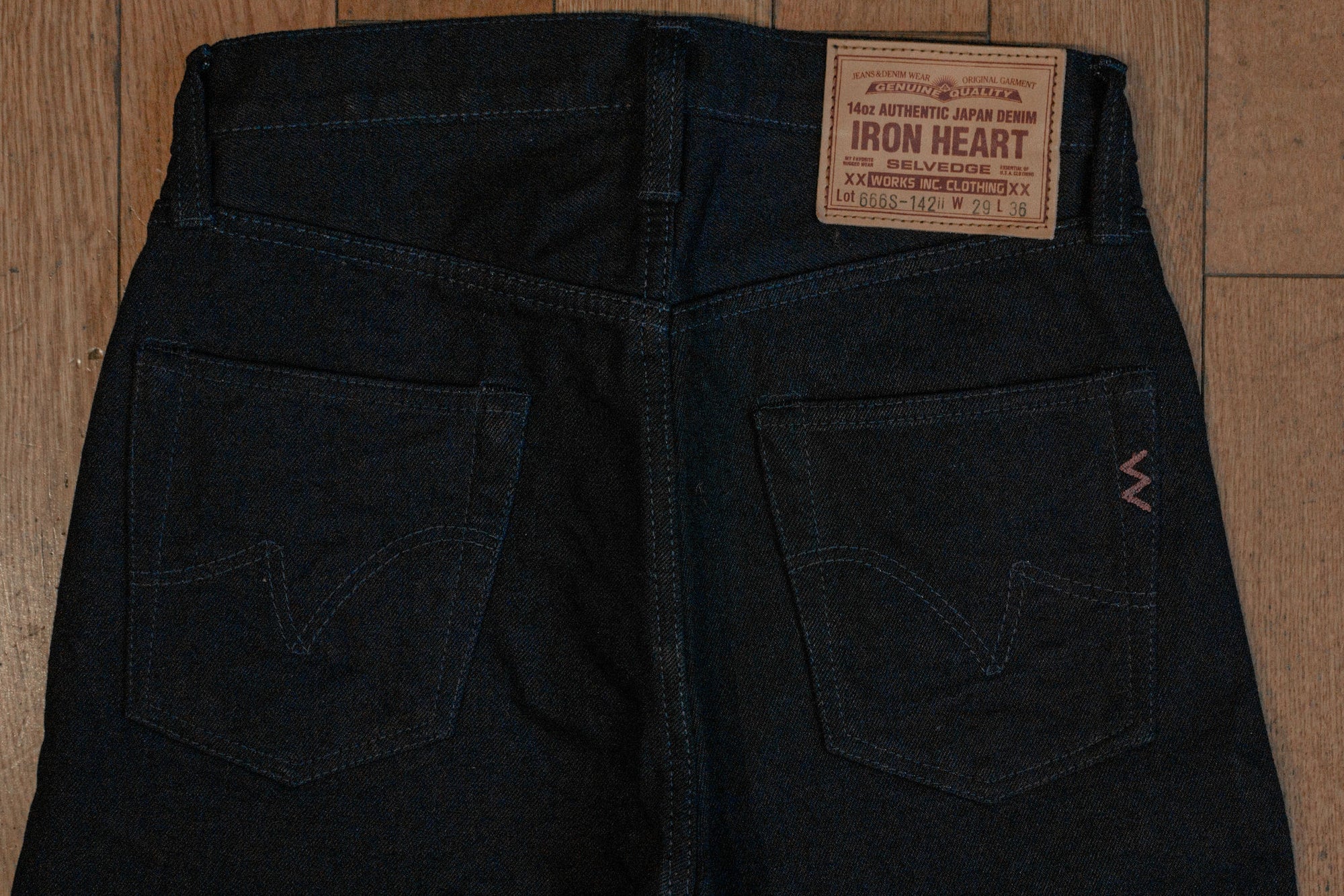 Iron Heart IH-666S-14ii 14oz Selvedge Denim Slim Straight Cut Jeans - Indigo/Indigo