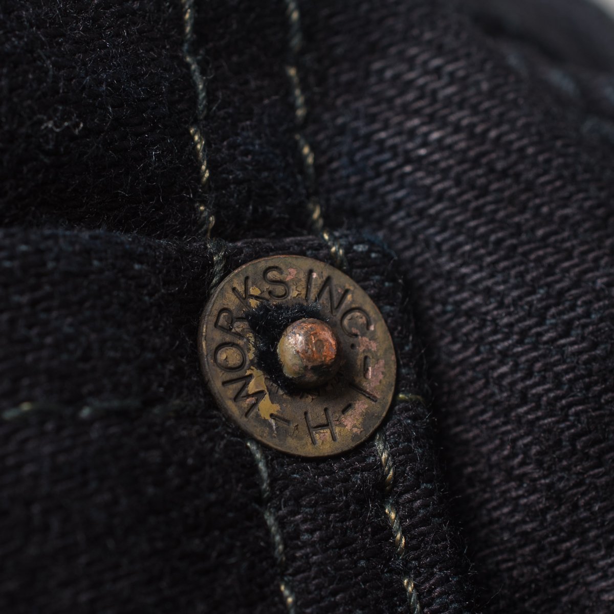 Iron Heart IH-555S-142OD 14oz Selvedge Denim Super Slim - Indigo Overdyed Black