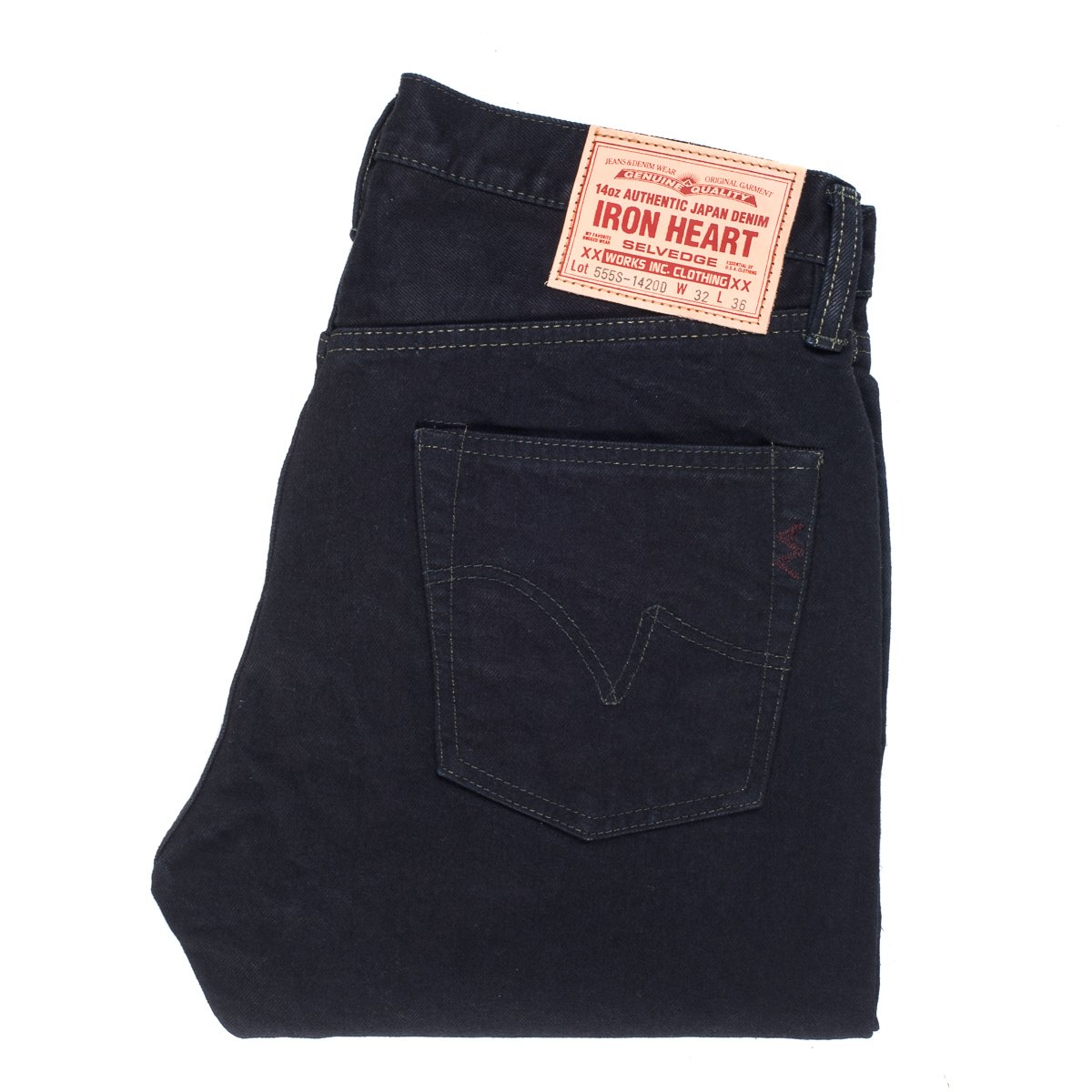 Iron Heart IH-555S-142OD 14oz Selvedge Denim Super Slim - Indigo Overdyed Black