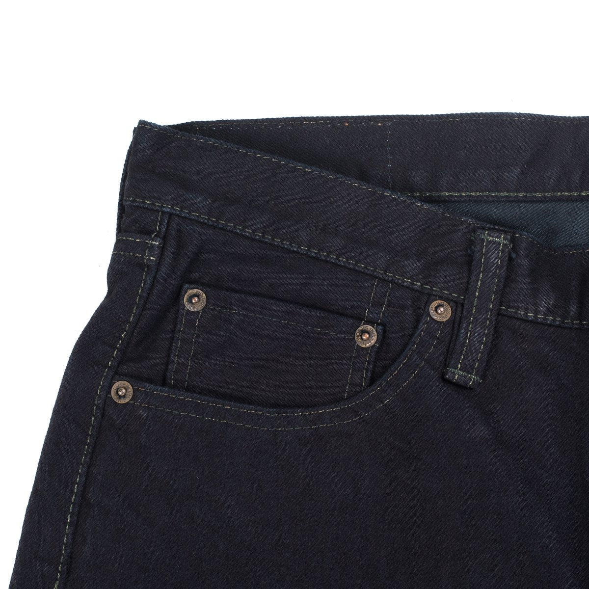 Iron Heart IH-555S-142OD 14oz Selvedge Denim Super Slim - Indigo Overdyed Black