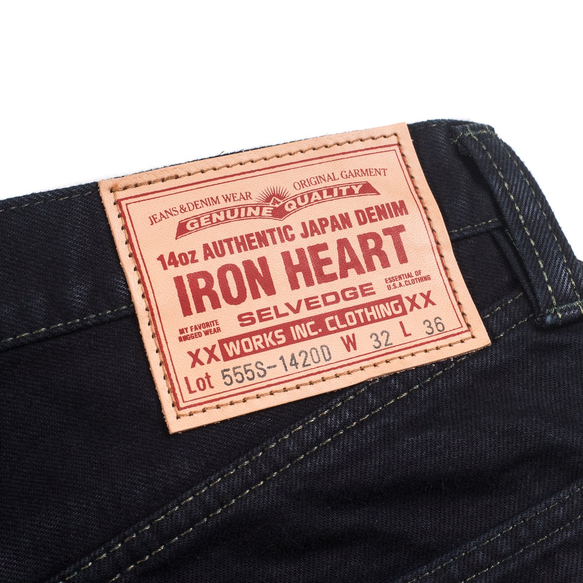 Iron Heart IH-555S-142OD 14oz Selvedge Denim Super Slim - Indigo Overdyed Black