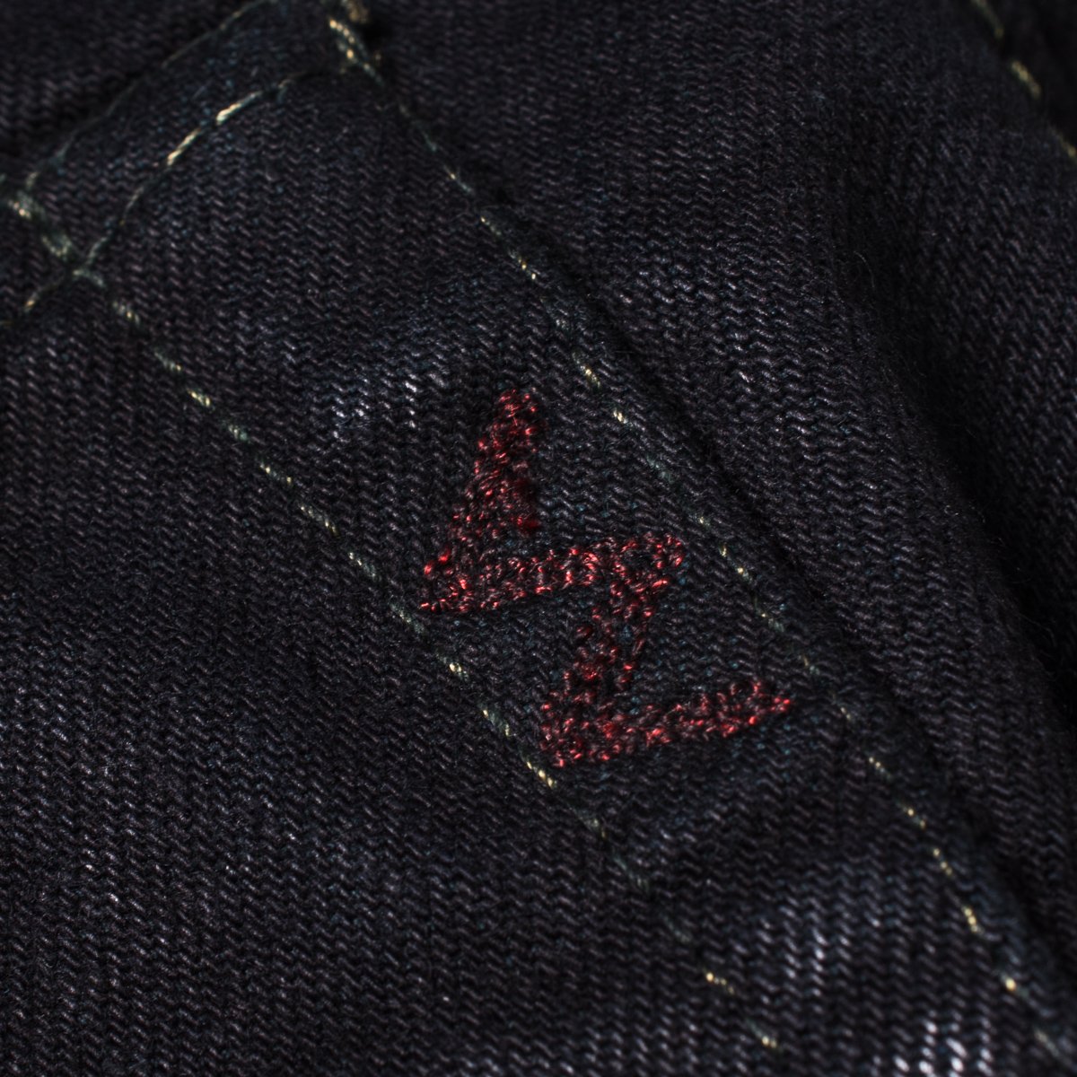 Iron Heart IH-555S-142OD 14oz Selvedge Denim Super Slim - Indigo Overdyed Black