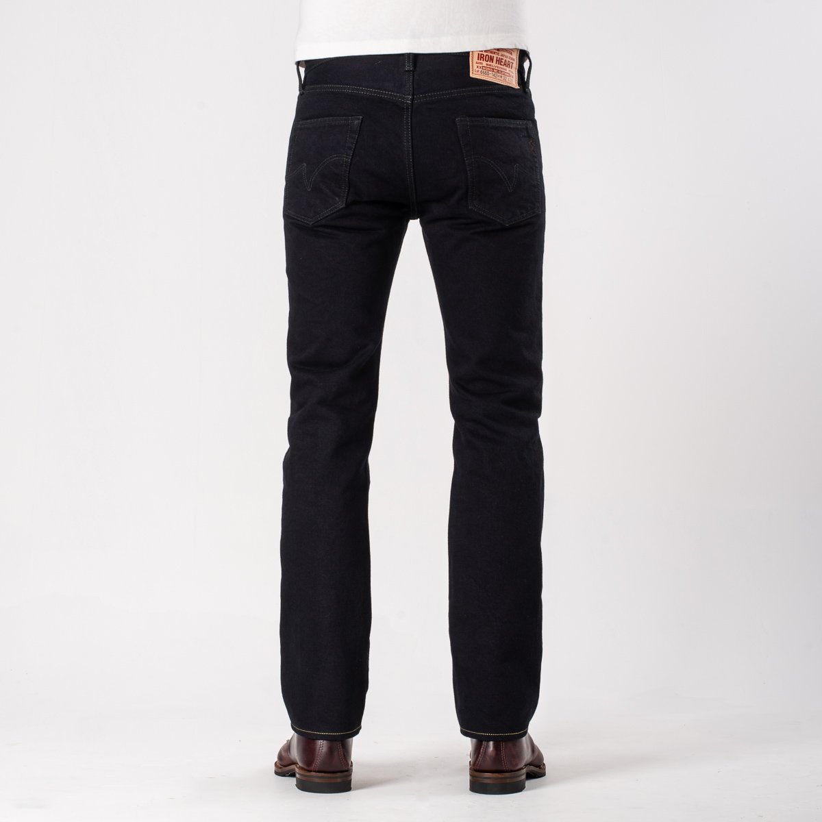 Iron Heart IH-666S-142od 14oz Selvedge Denim Slim Straight Cut Jeans - Indigo Overdyed Black