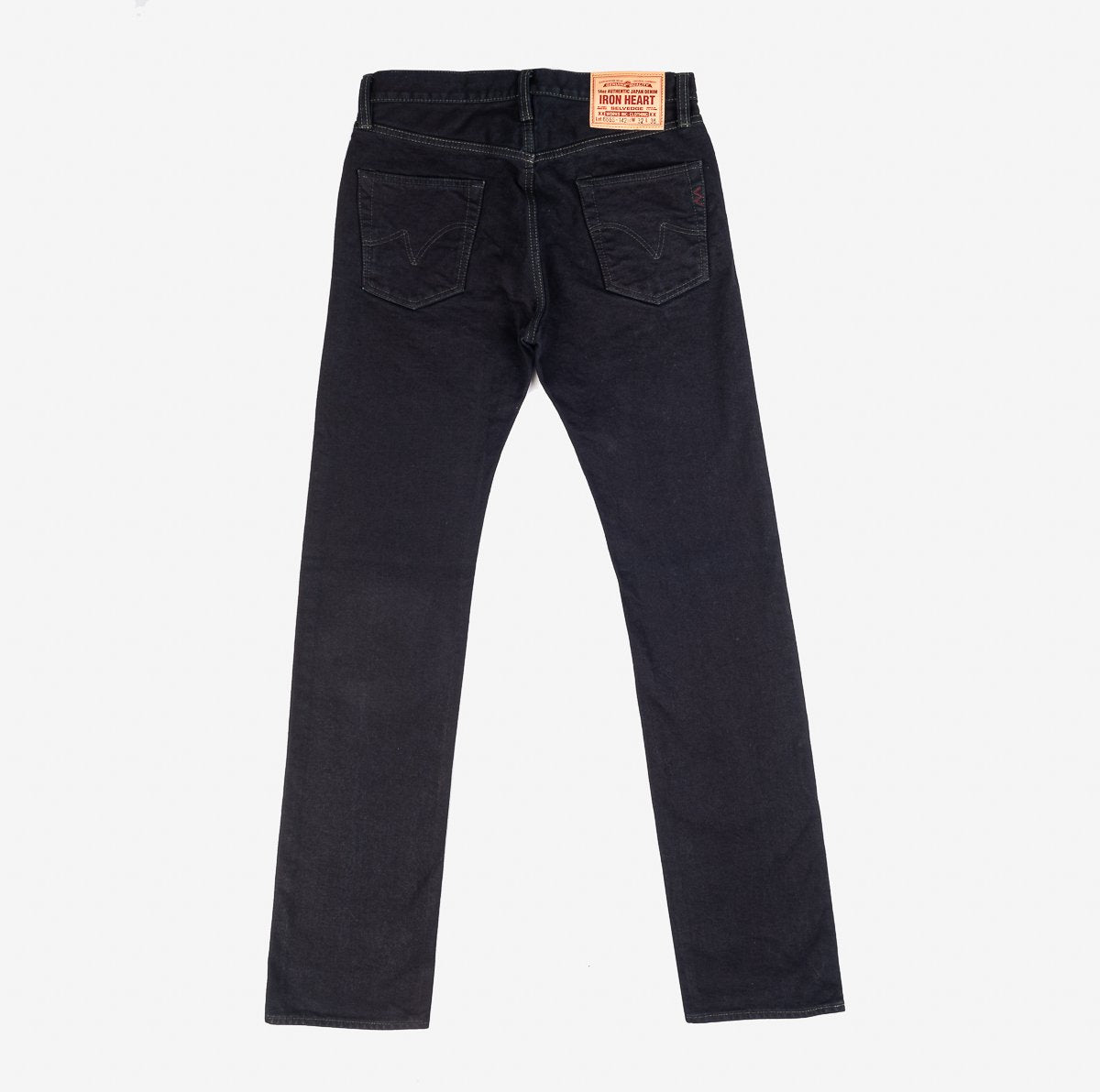 Iron Heart IH-666S-142od 14oz Selvedge Denim Slim Straight Cut Jeans - Indigo Overdyed Black