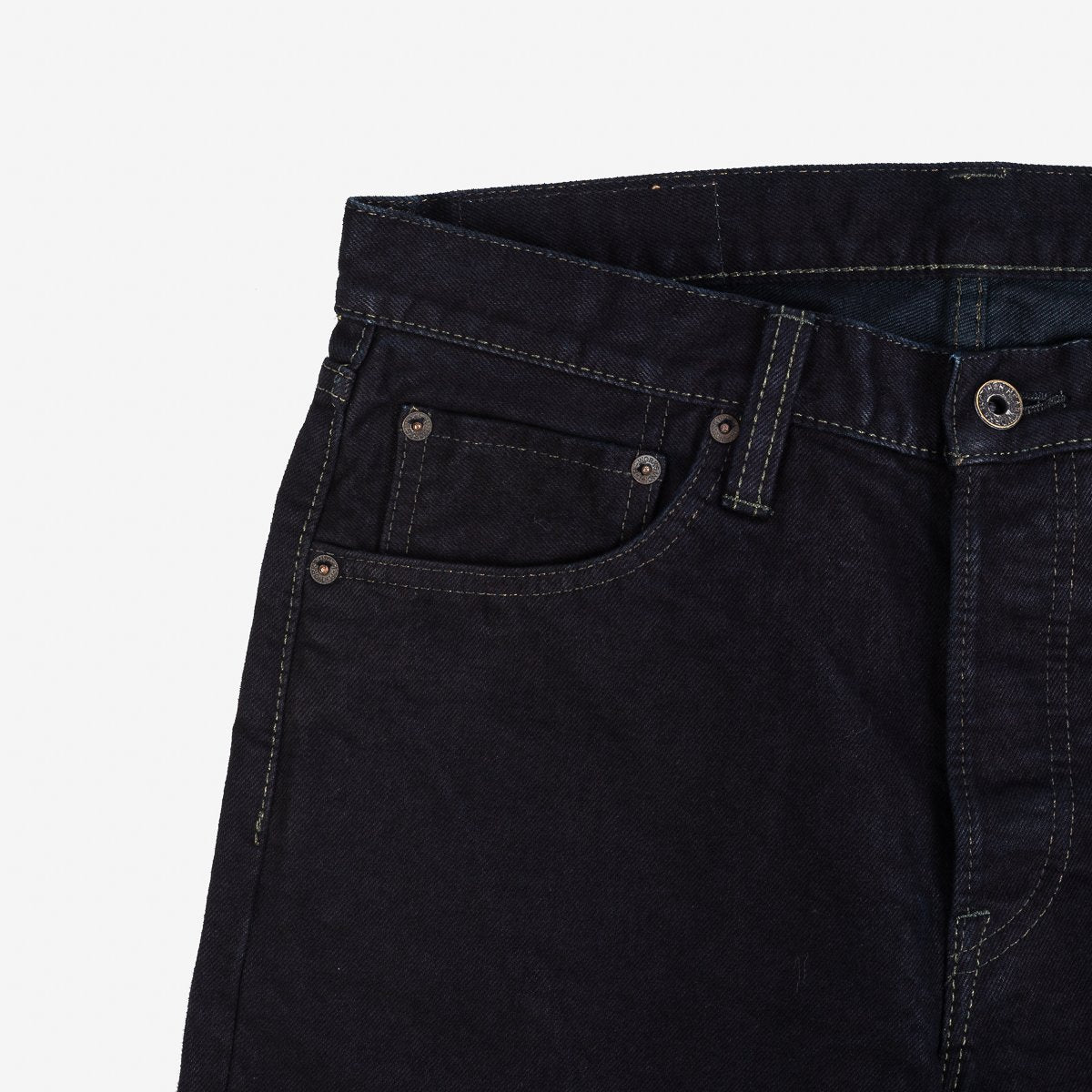 Iron Heart IH-666S-142od 14oz Selvedge Denim Slim Straight Cut Jeans - Indigo Overdyed Black