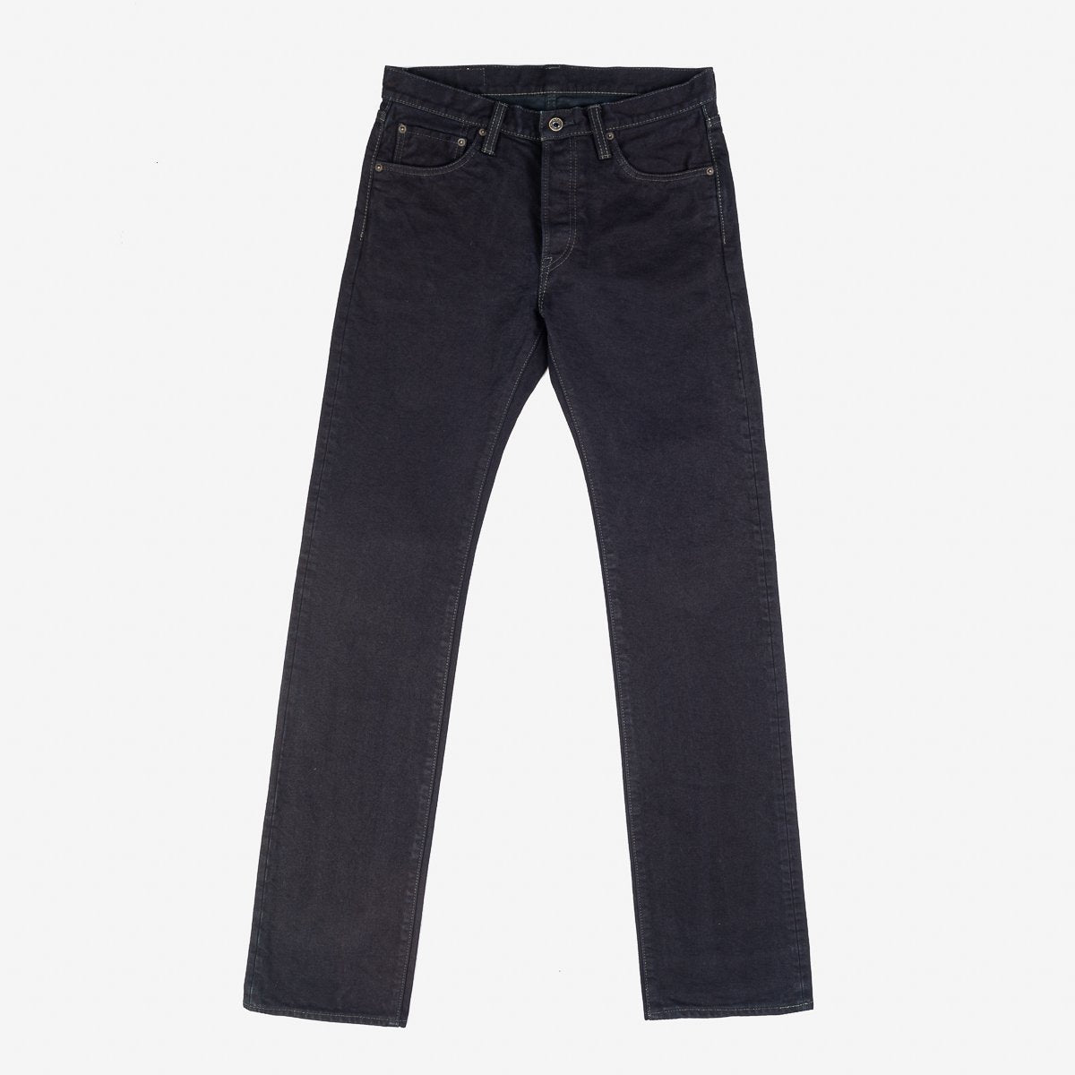 Iron Heart IH-666S-142od 14oz Selvedge Denim Slim Straight Cut Jeans - Indigo Overdyed Black
