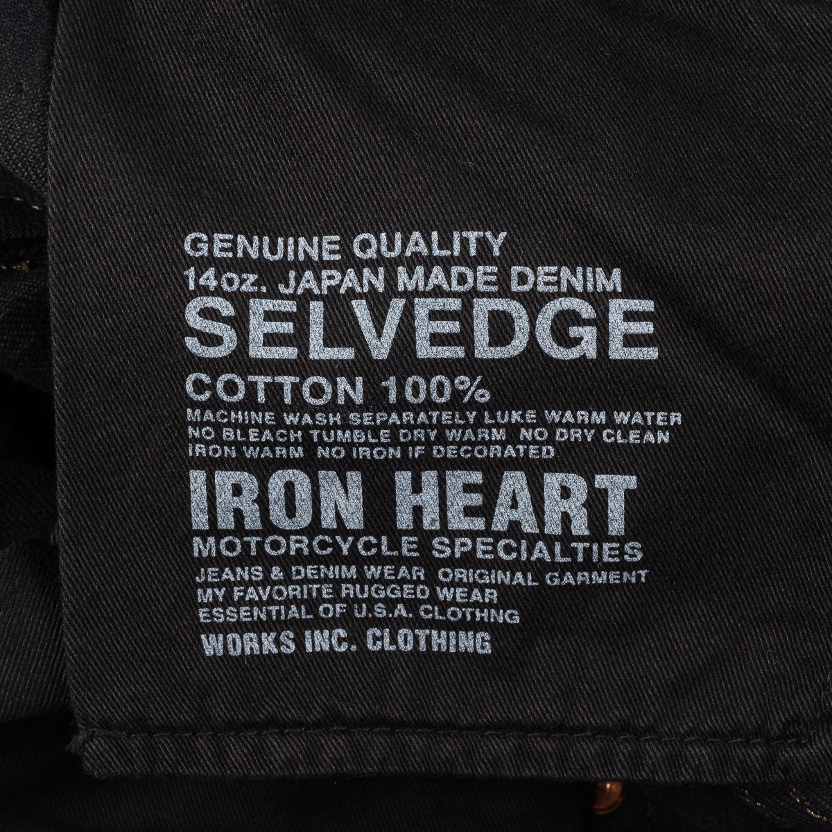 Iron Heart IH-777S-142mb 14oz Selvedge Denim Slim Tapered - Mad Black