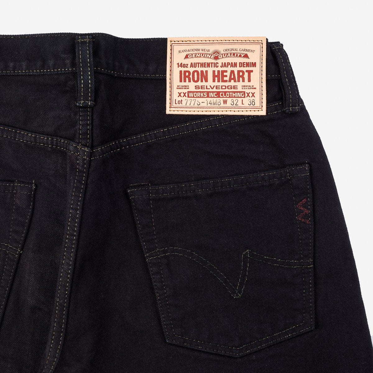 Iron Heart IH-777S-142mb 14oz Selvedge Denim Slim Tapered - Mad Black