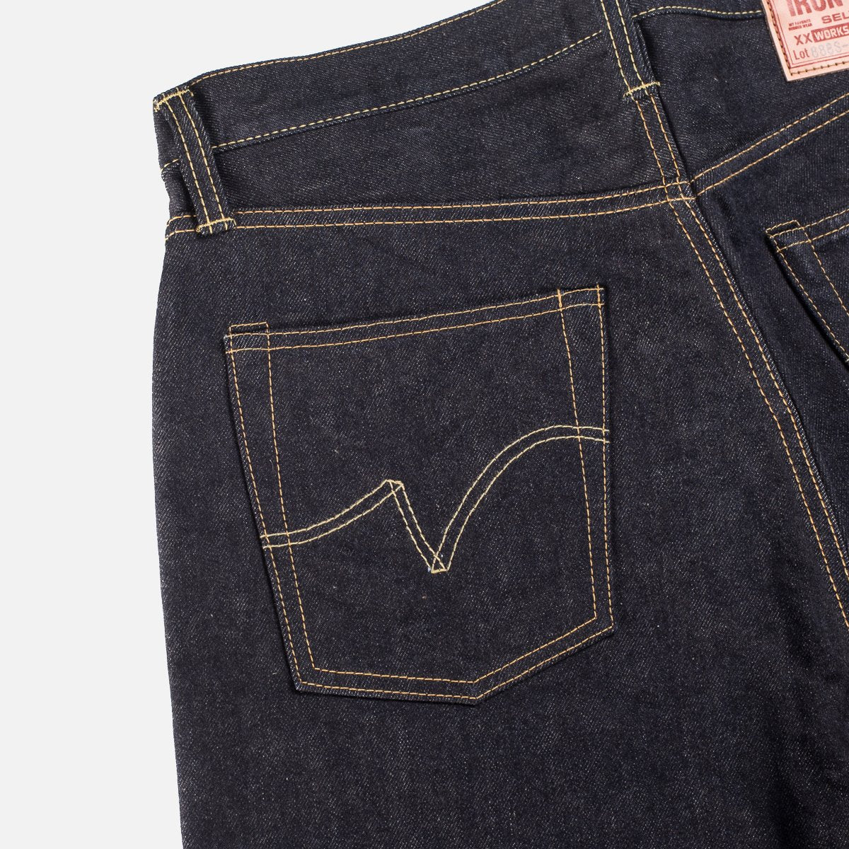 Iron Heart IH-888S-142 14oz Selvedge Denim Medium/High Rise Tapered Cut Jeans - Indigo
