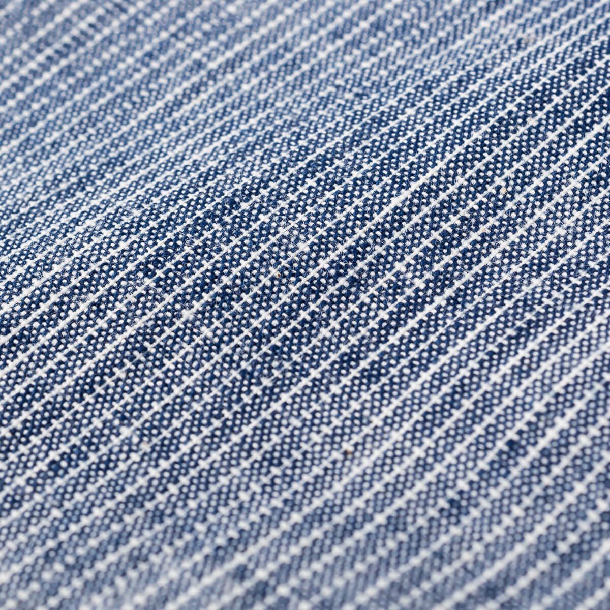 Iron Heart IHSH-285-PIN 5.5oz Selvedge Chambray Short Sleeve Work Shirt - Hairline Stripe