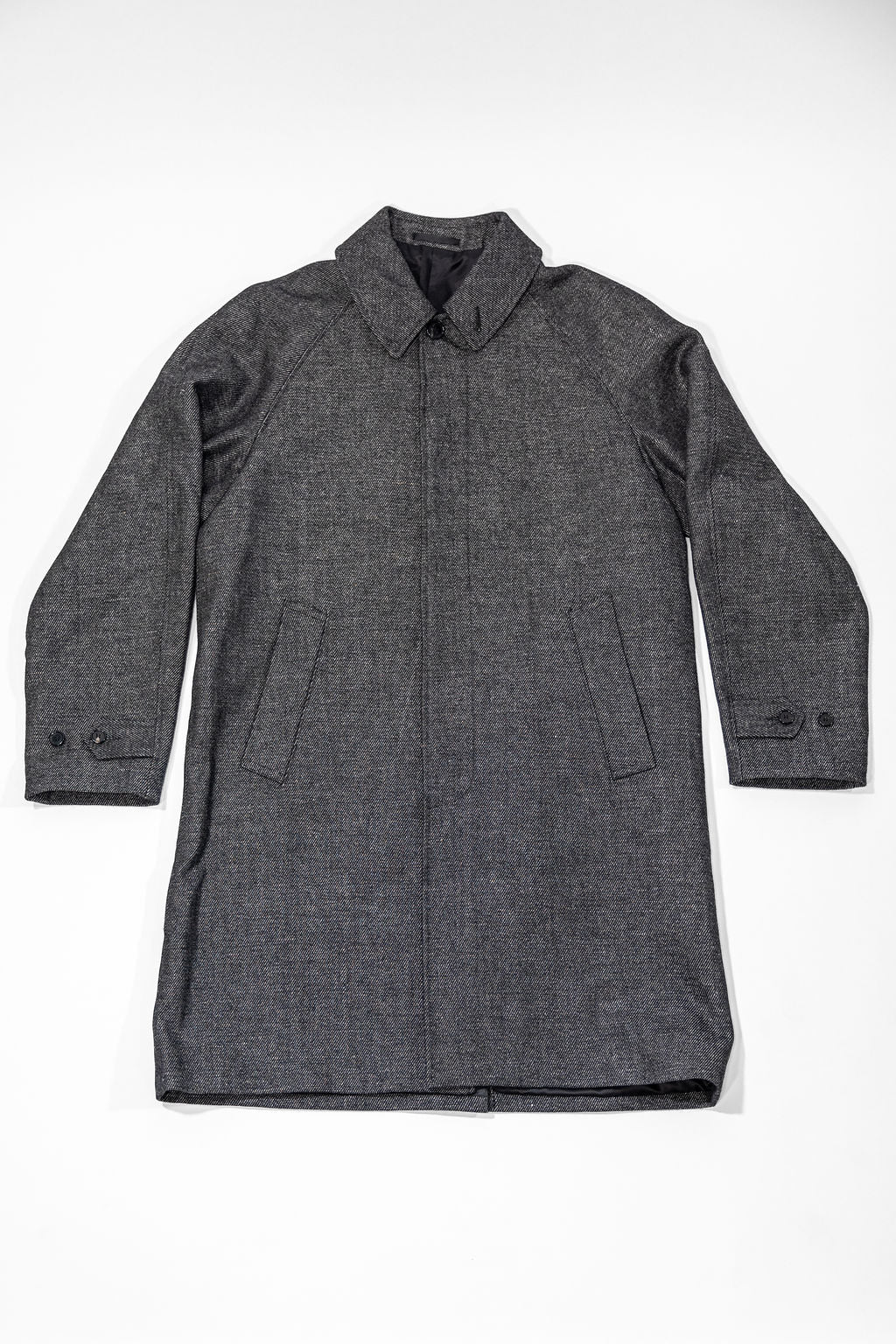 Knickerbocker Hudson Shetland Overcoat - Black Pepper Wool & Linen
