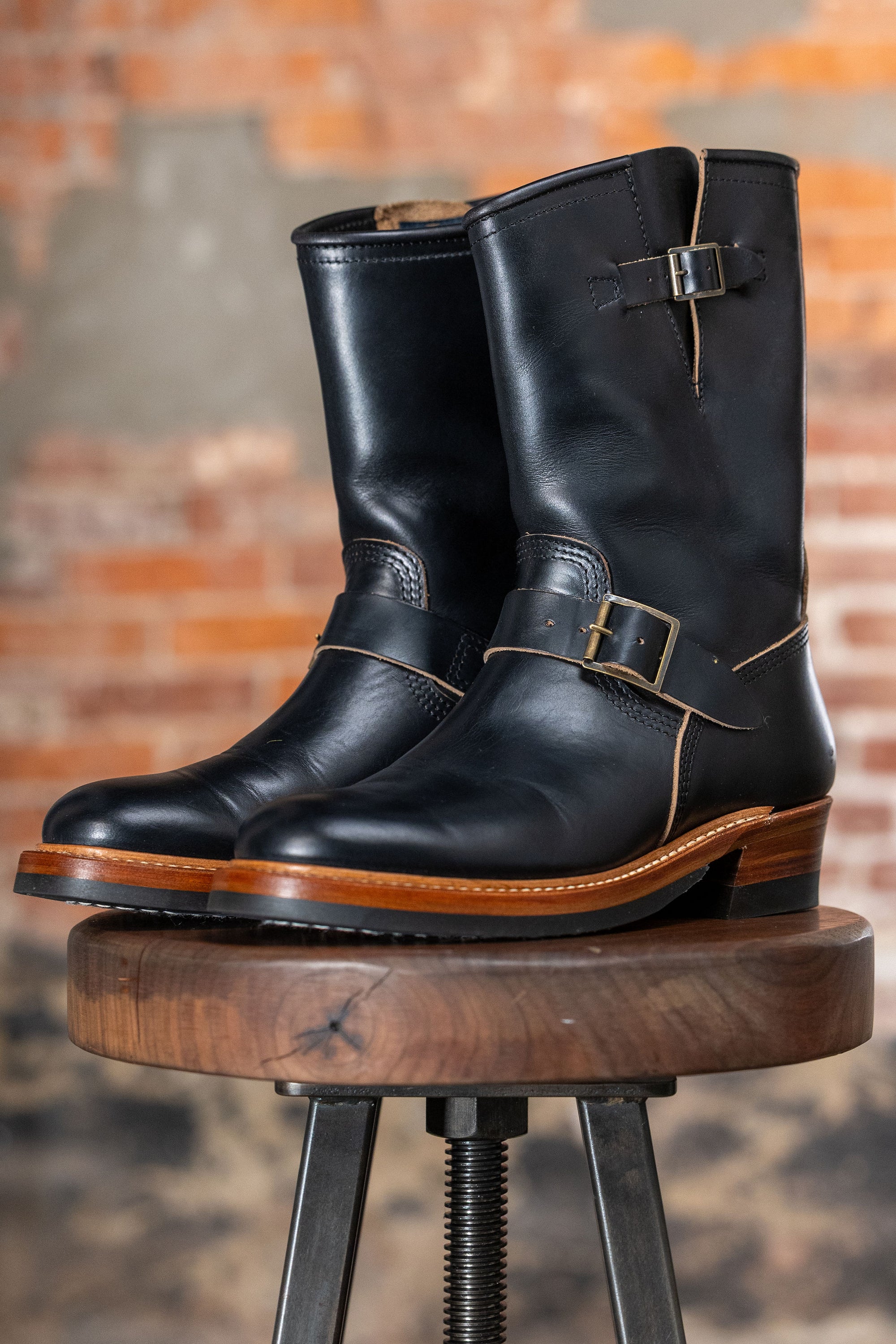 John Lofgren Wabash Engineer Boots - Horween CXL Black