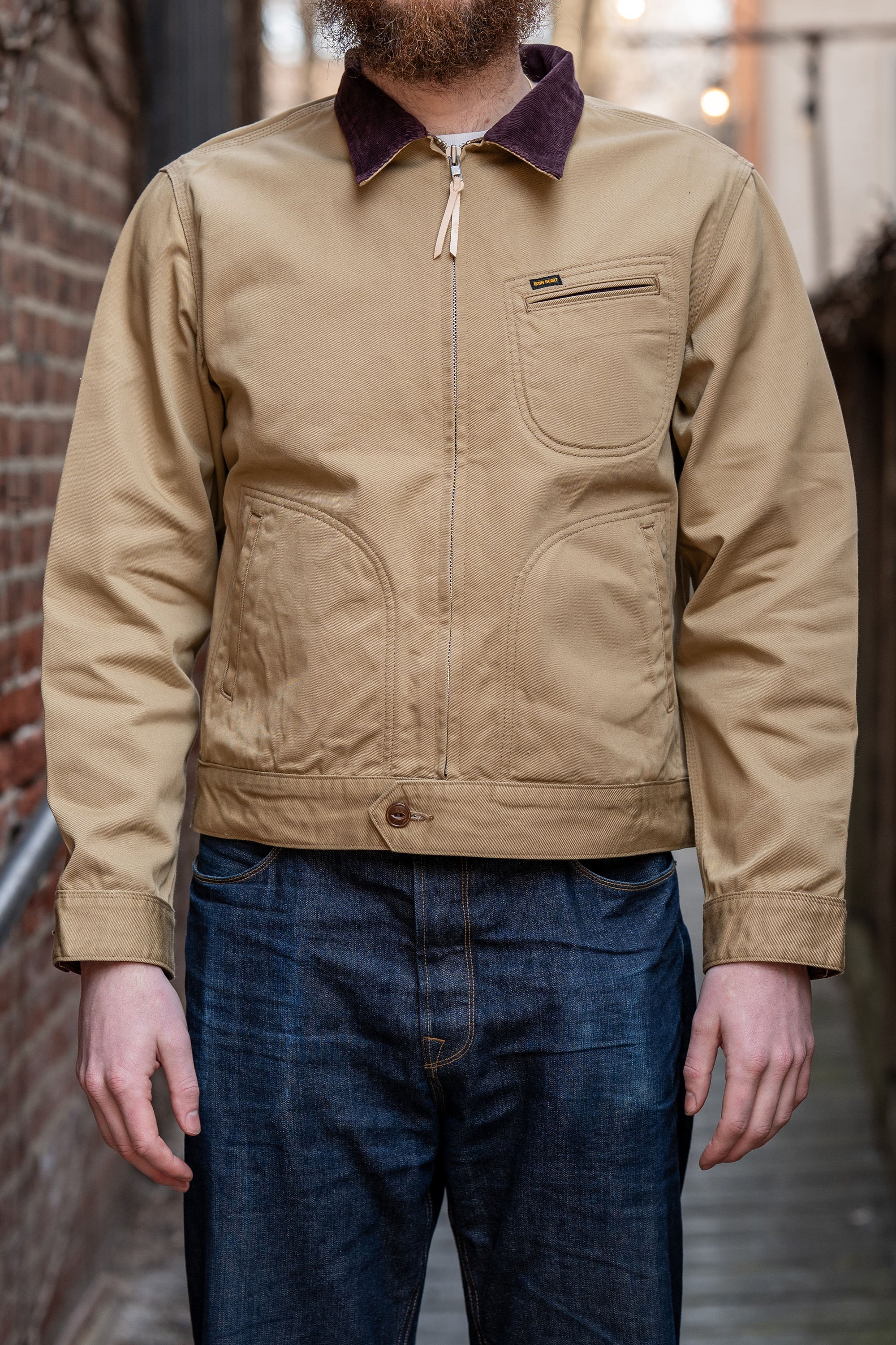 Iron Heart IHJ-144-BEI Kurashikizome 120z Twill Work Jacket - Beige