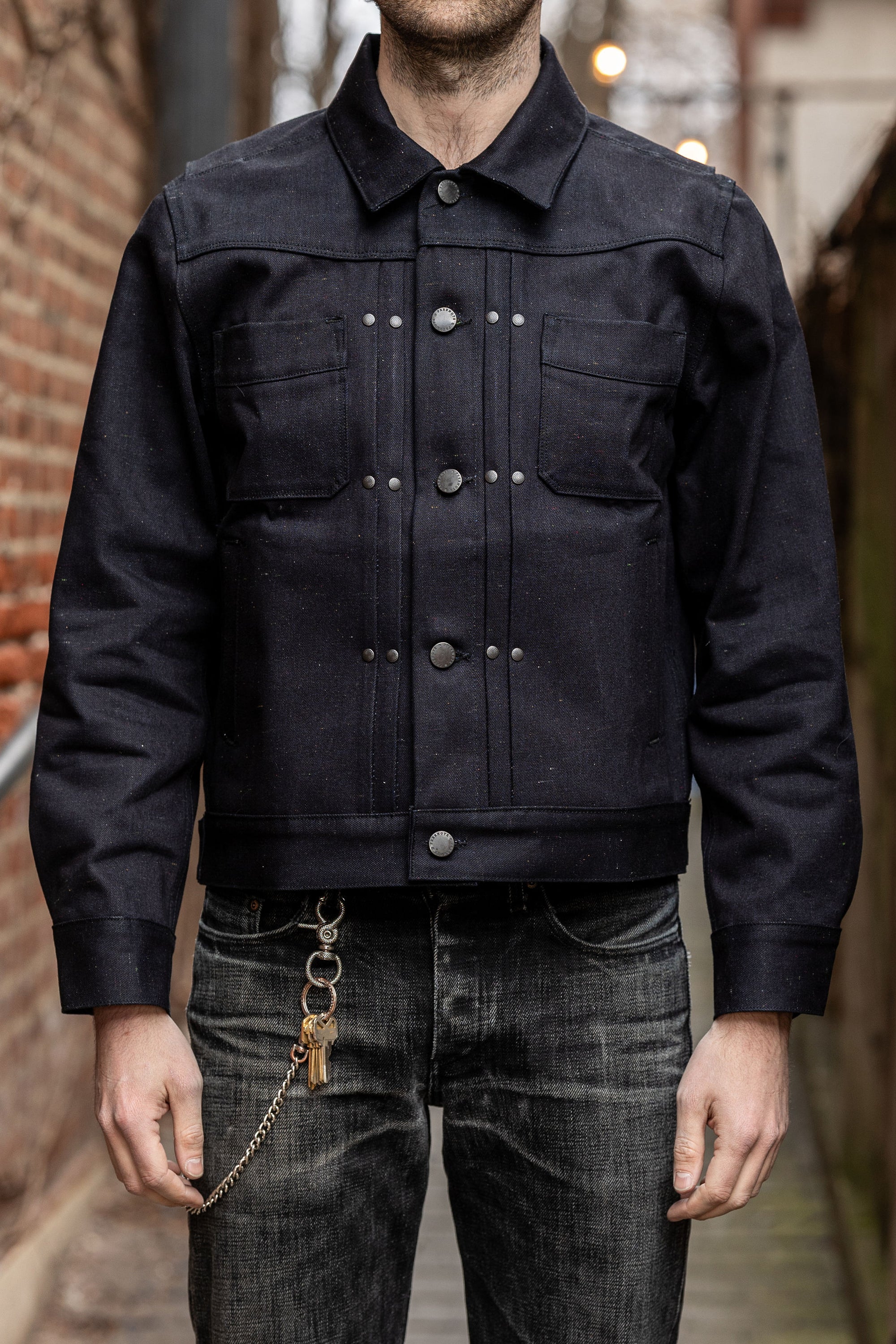 Freenote Cloth Riders Jacket - 14oz Raw Fleck