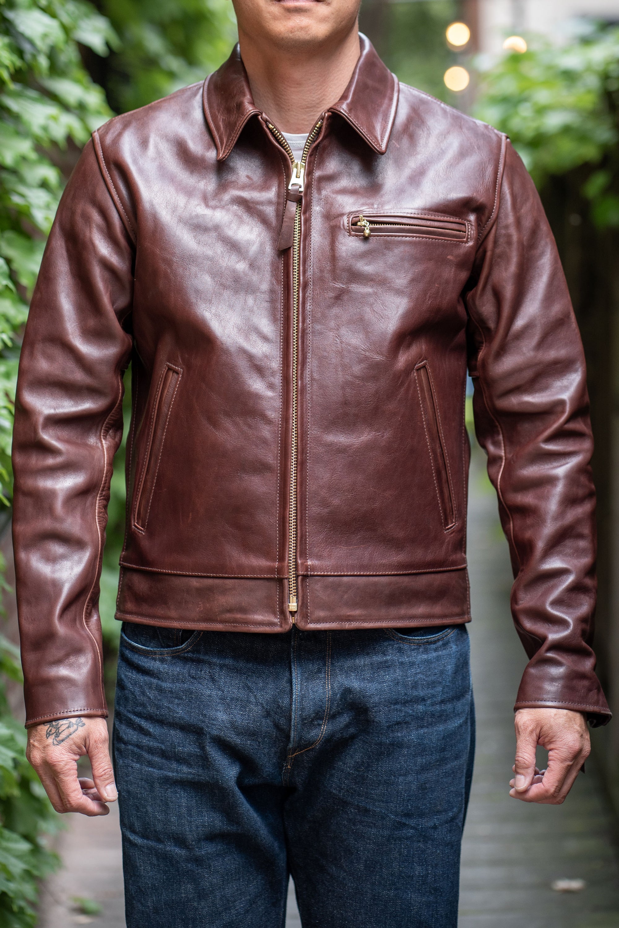 Simmons Bilt x Franklin & Poe Citywide Jacket - Japanese Brown Horsehide Leather