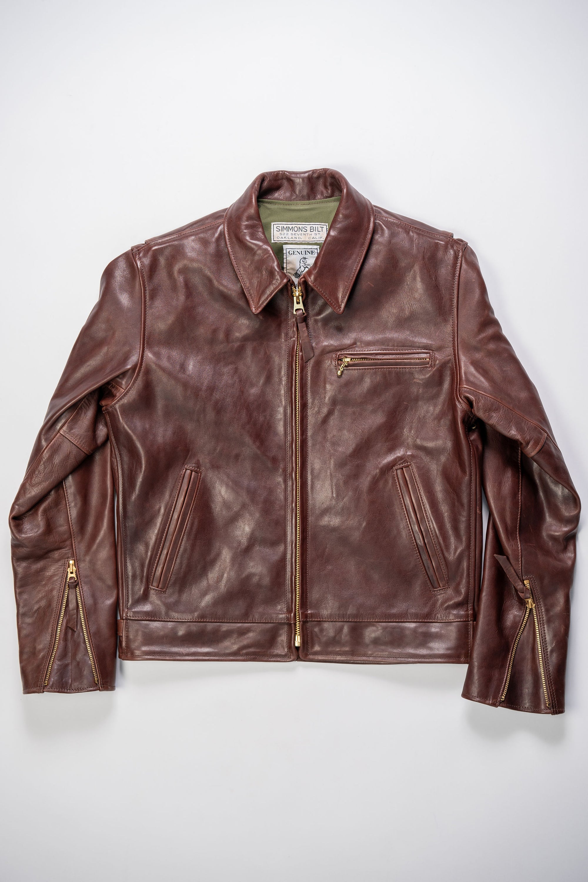 Simmons Bilt x Franklin & Poe Citywide Jacket - Japanese Brown Horsehide Leather