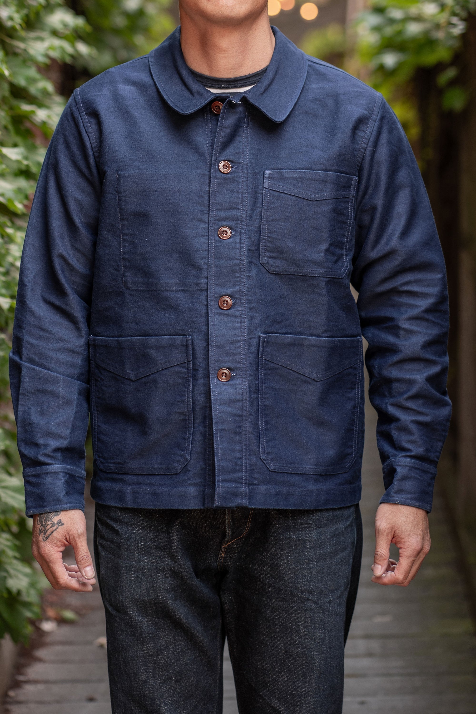 3sixteen French Work Jacket ~ Washed Indigo Moleskin