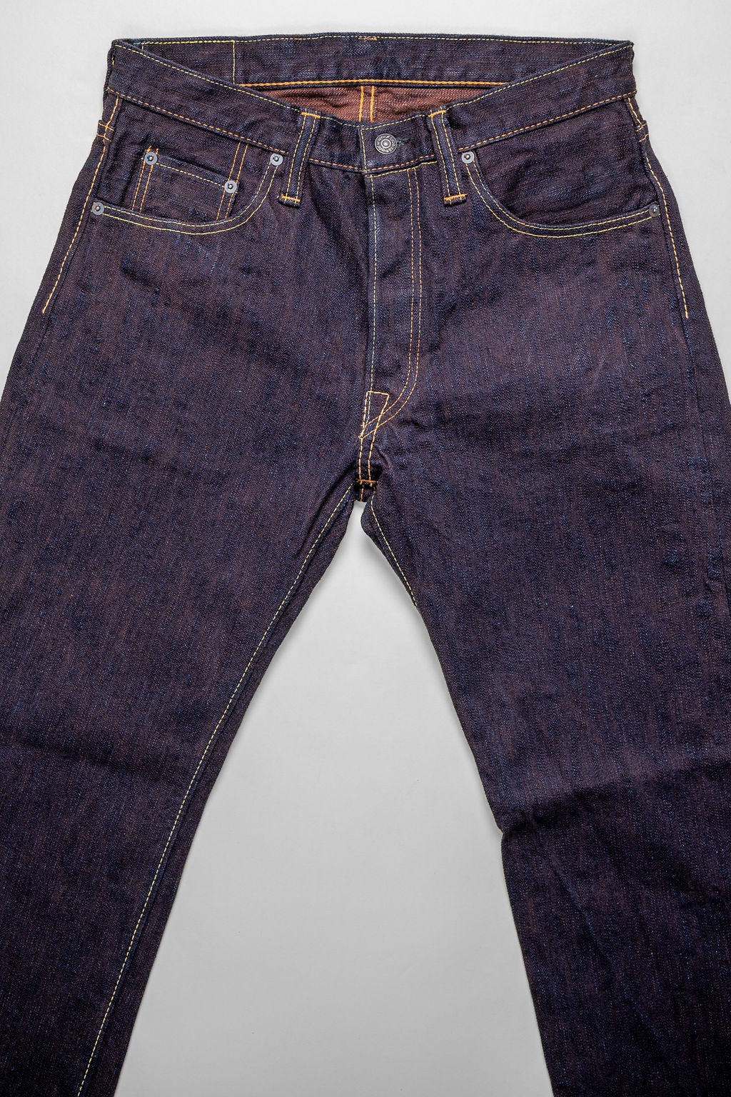 Pure Blue Japan PER-EX-003-ID Regular Straight - 15oz Indigo x Persimmon Extra Slub Denim