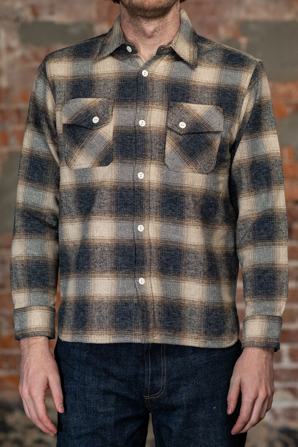 3sixteen Crosscut Flannel - Brown/Ecru