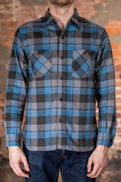 Sugar Cane Lot No. SC29558 Twill Check Work Shirt - Blue