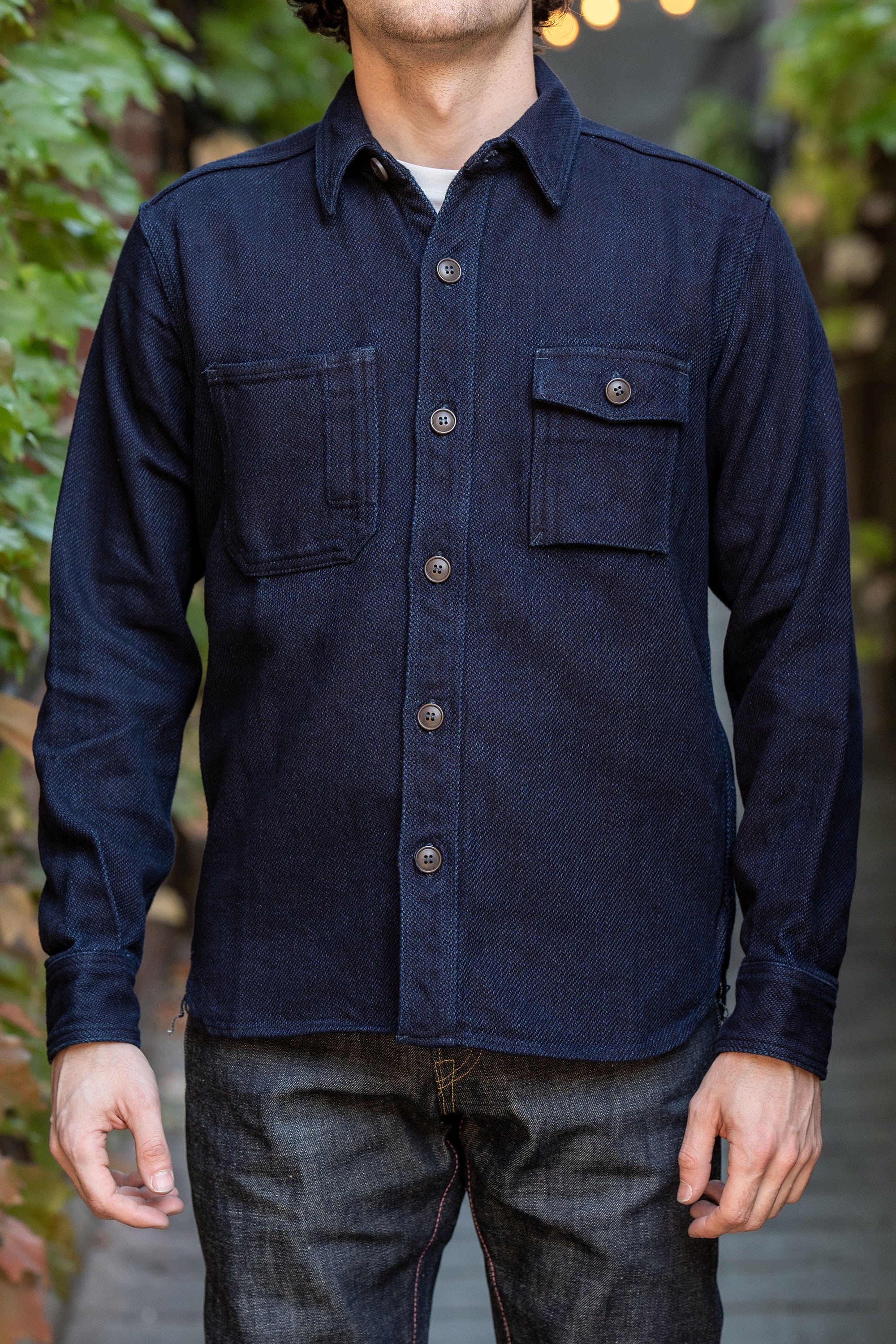 Momotaro MLS1070M23 Heavy Indigo Dobby Shirt - Indigo