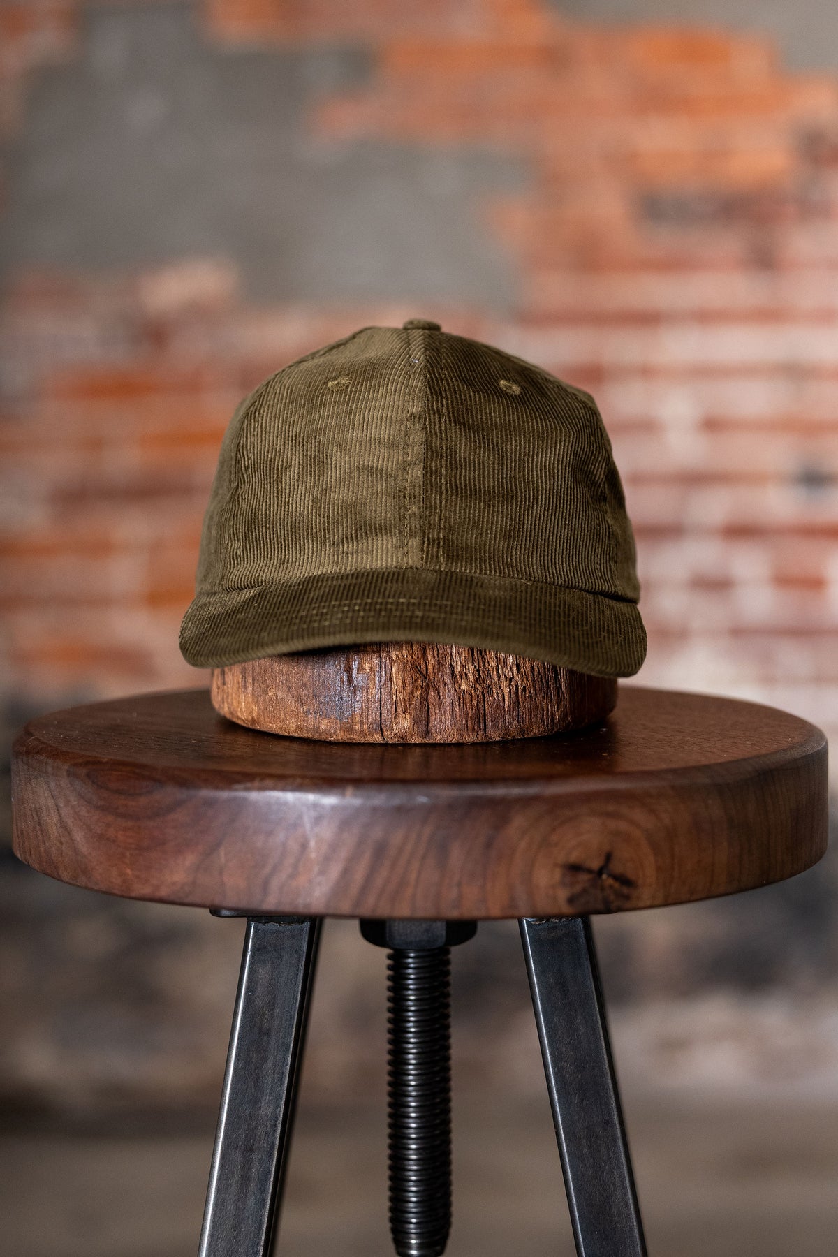 Dehen 1920 Baseball Hat - Olive Drab Corduroy. front profile