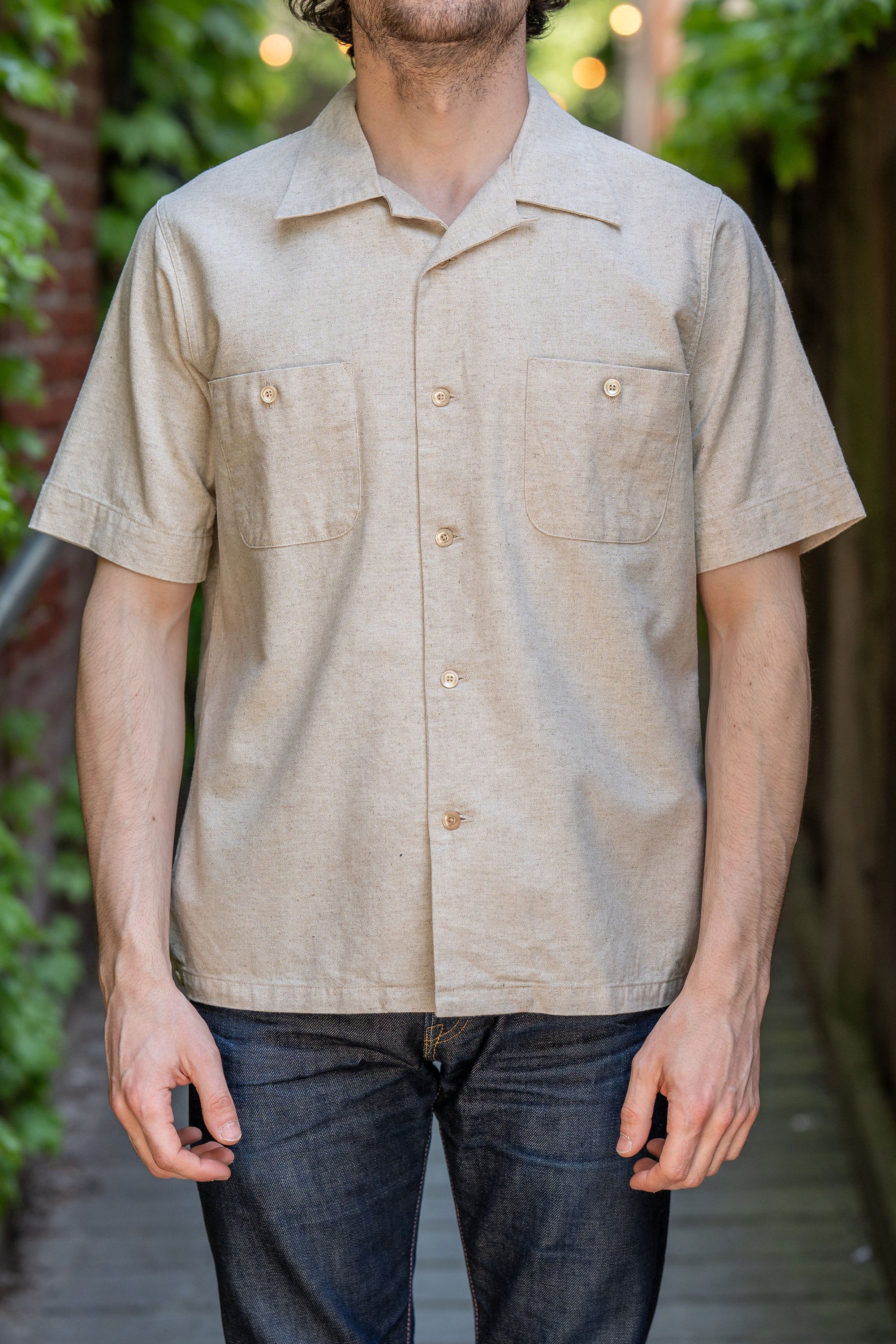 Seuvas Open Necked Short Sleeve - Natural