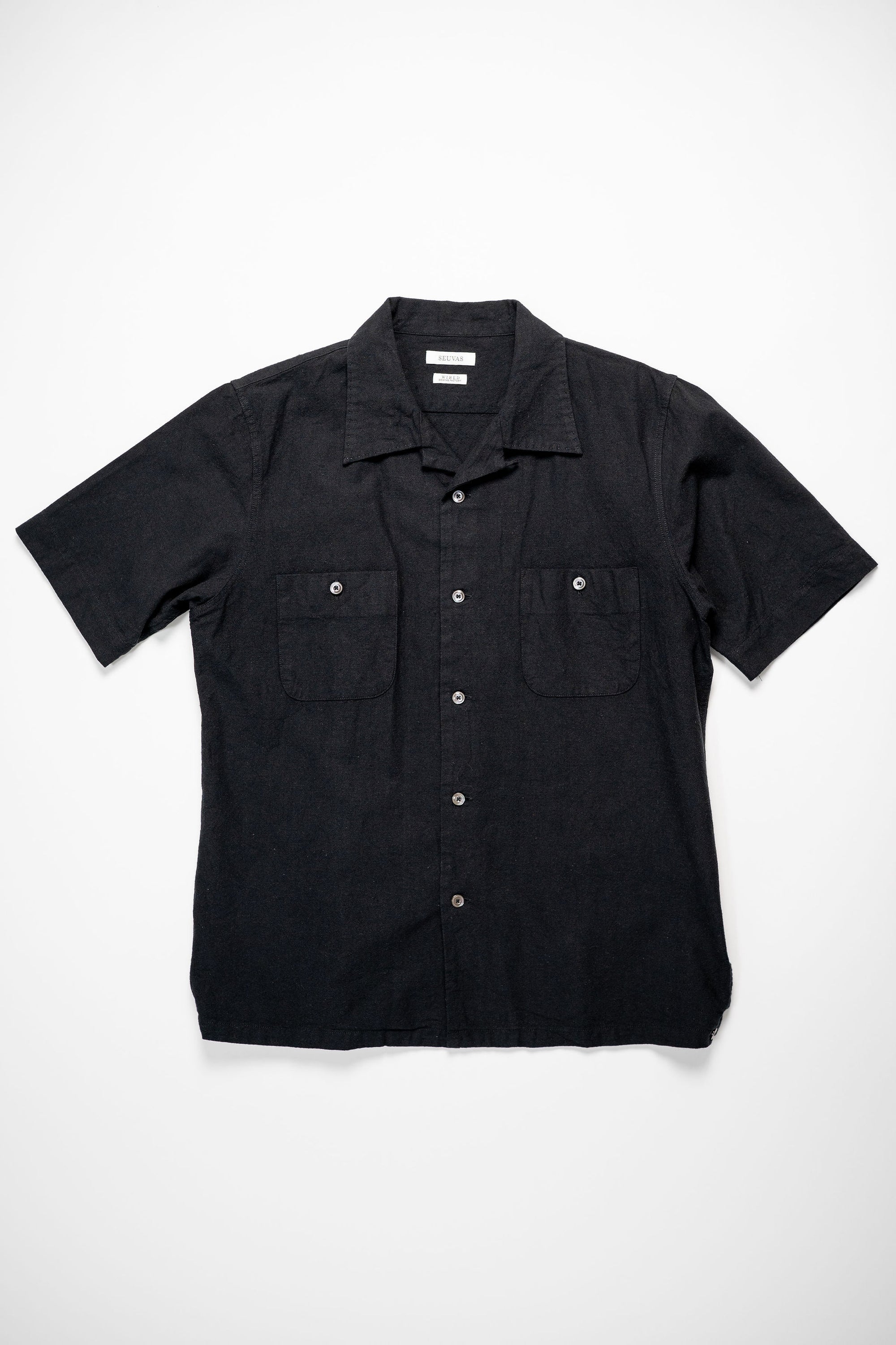 Seuvas Open Necked Short Sleeve - Black
