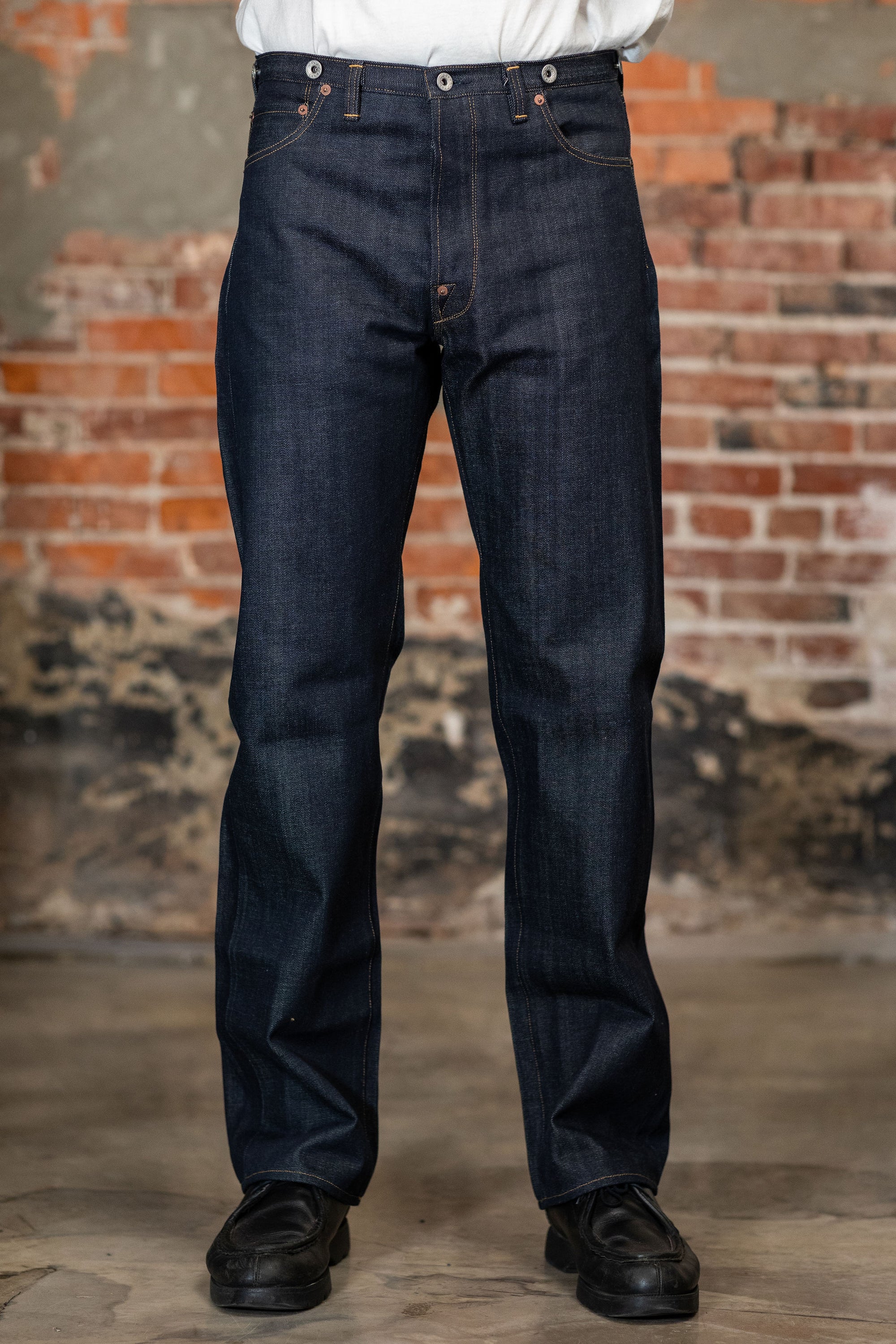 Blue Blanket P35 IT165 Waist Overall Jeans Single Needle Production - 13oz Italian Selvedge Raw Organic Denim