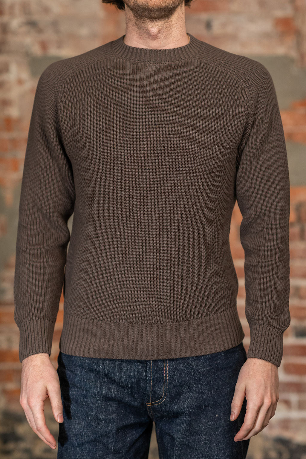 3sixteen Cotton Crewneck Sweater - Earth
