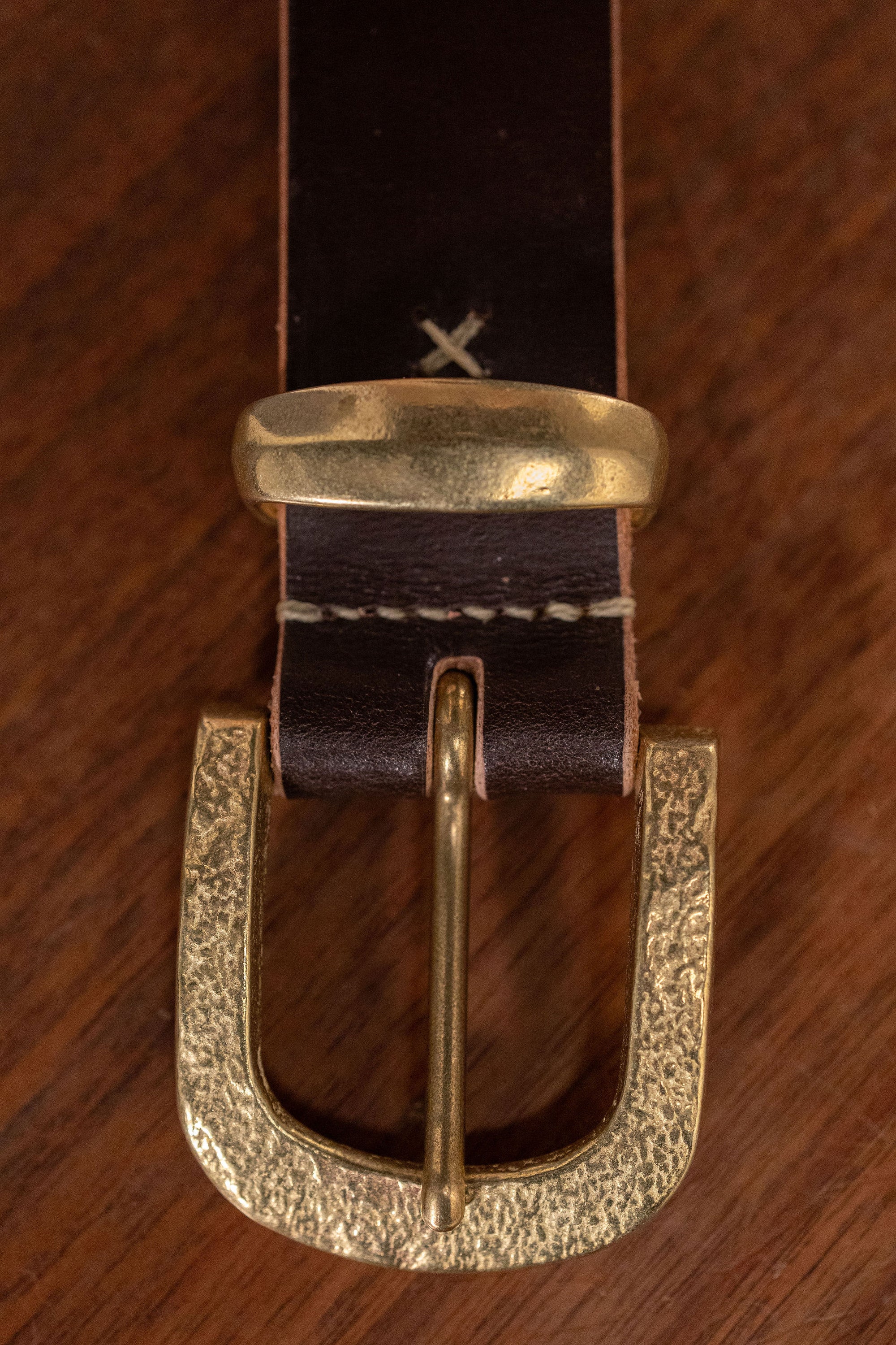 Hollows Leather Trail Belt - Dark Brown English Bridle Brass Buckle