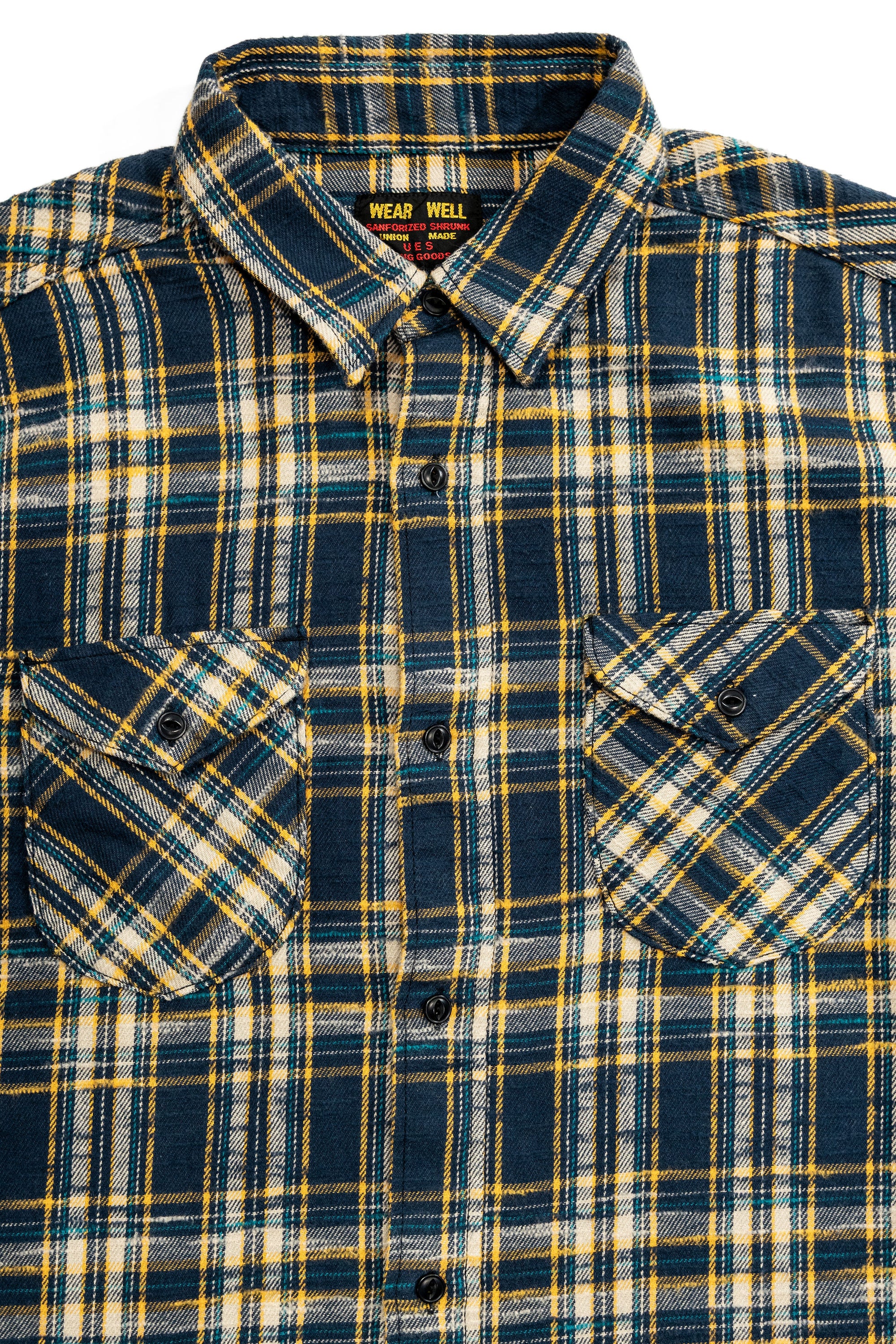 UES 502655 Slubby Flannel Shirt - Navy