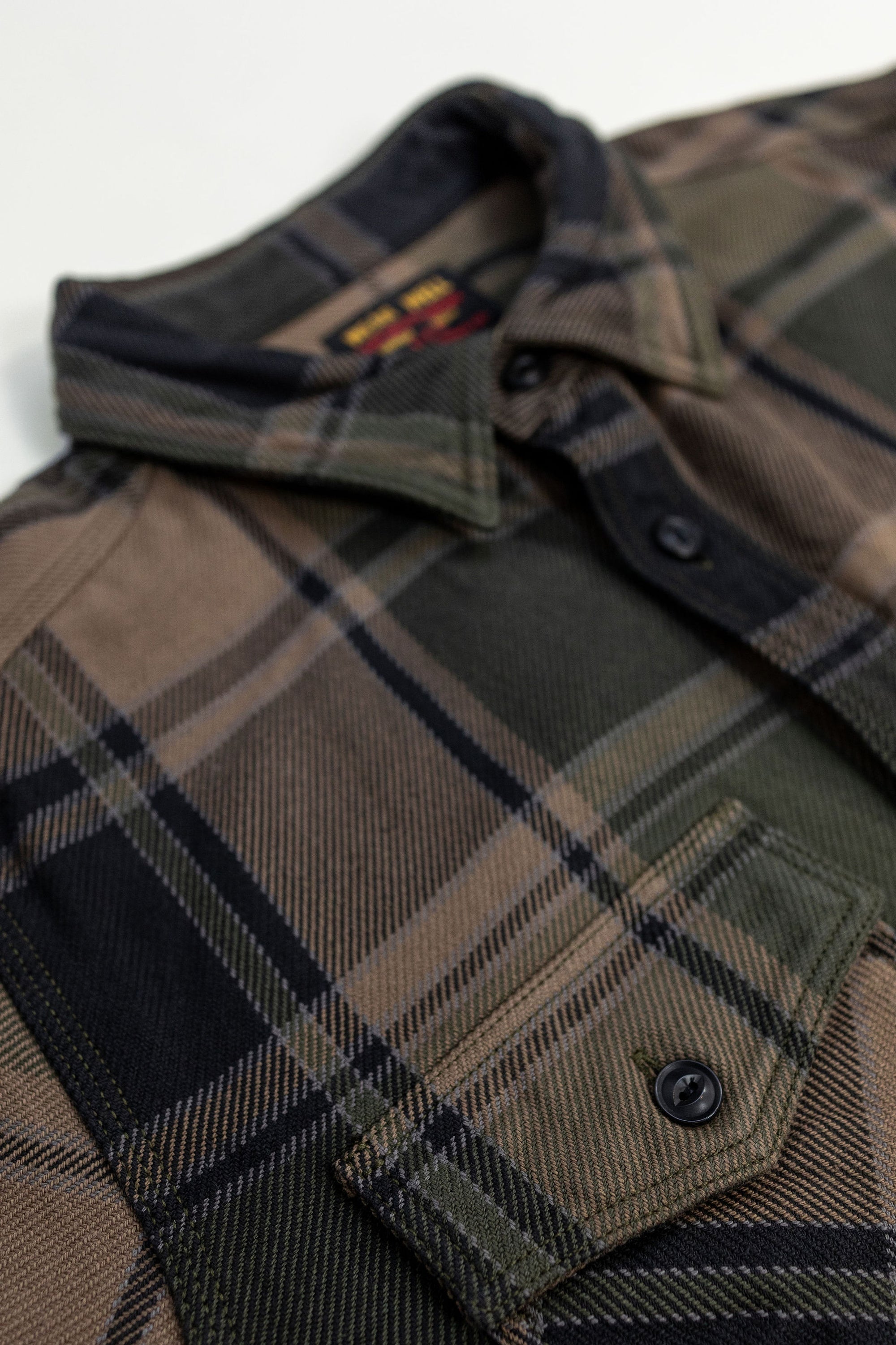 UES 502451 Extra Heavy Flannel Shirt - Olive