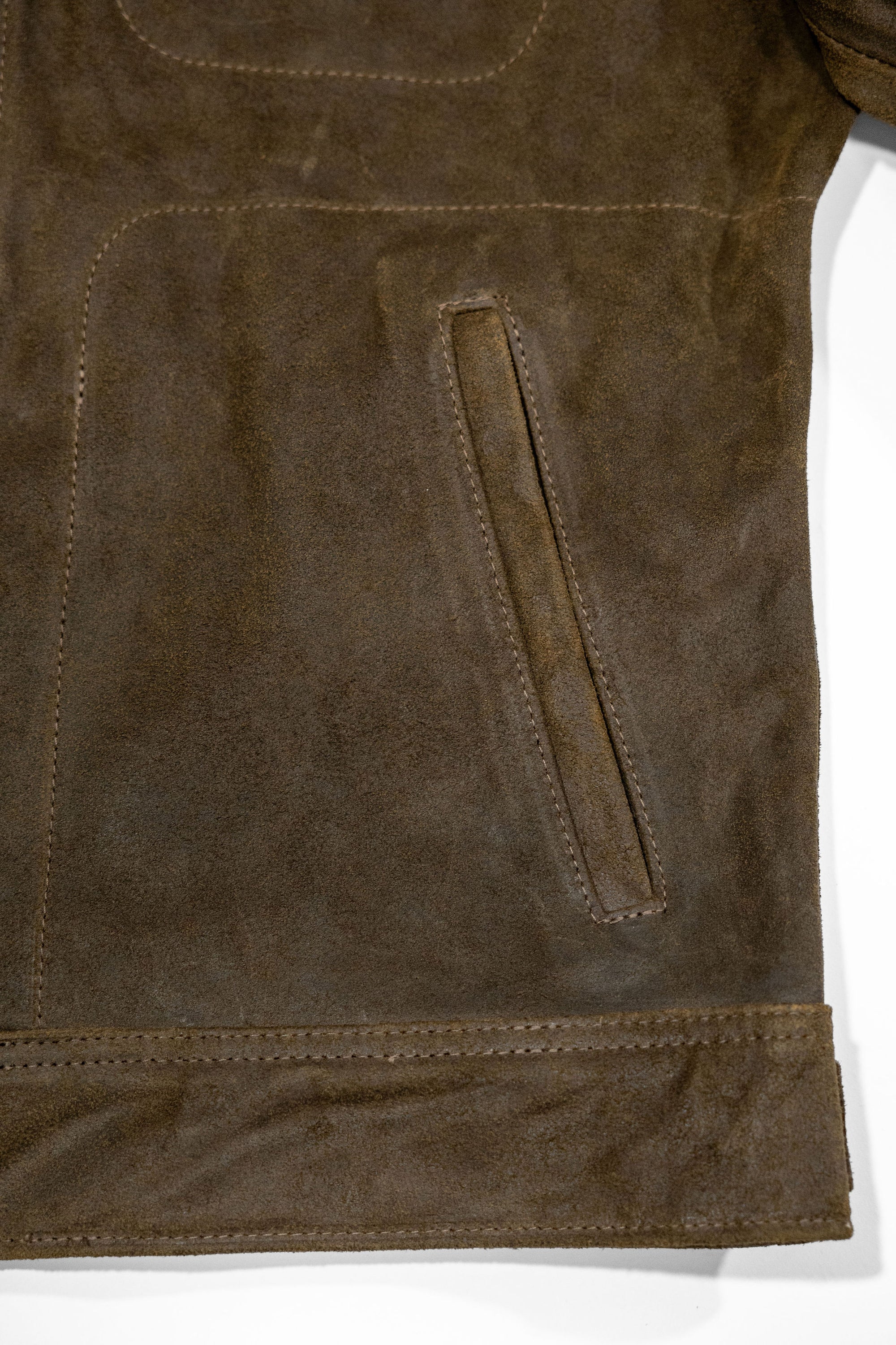 Schott NYC 371 Suede Unlined Steerhide Delivery Jacket - Olive