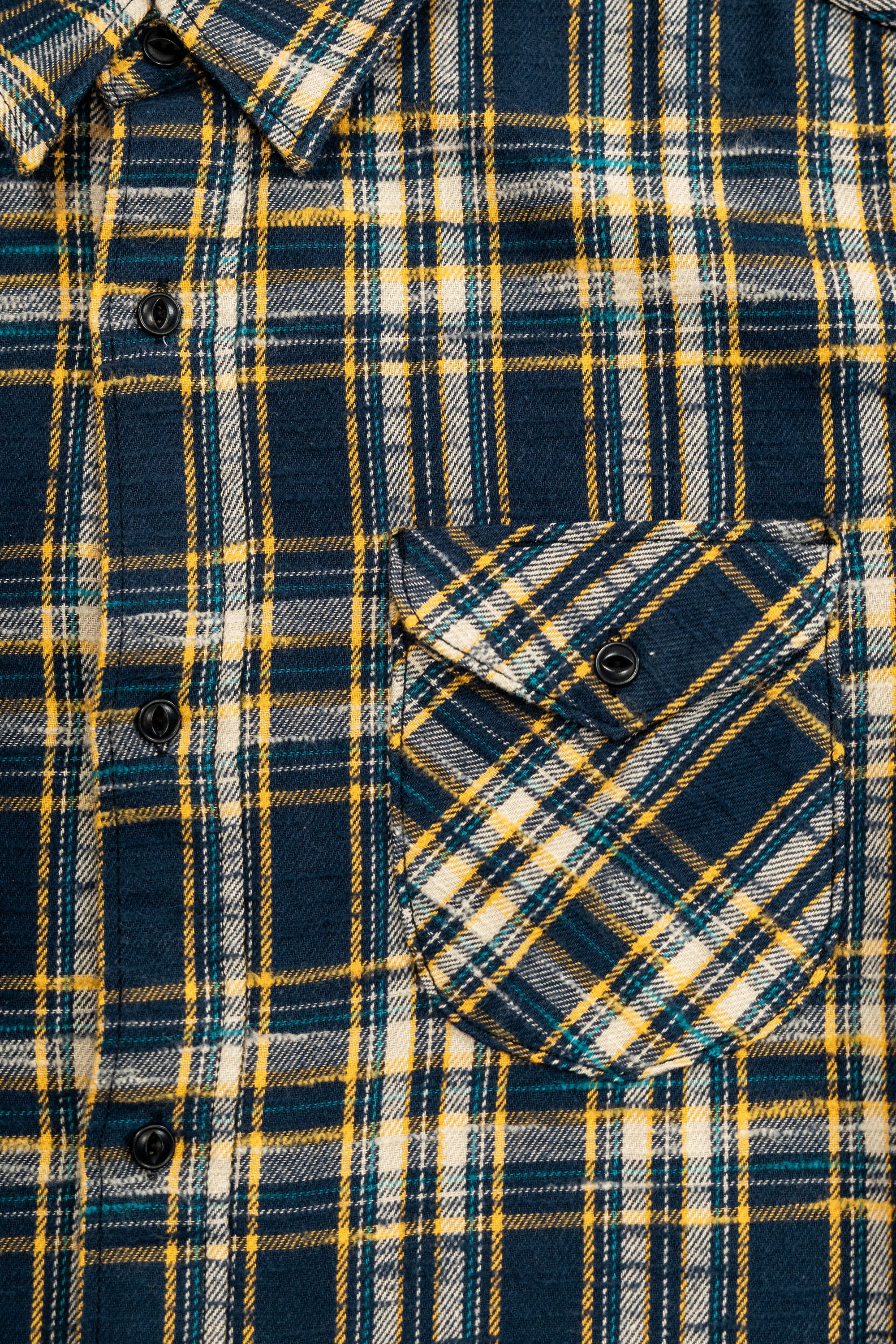 UES 502655 Slubby Flannel Shirt - Navy