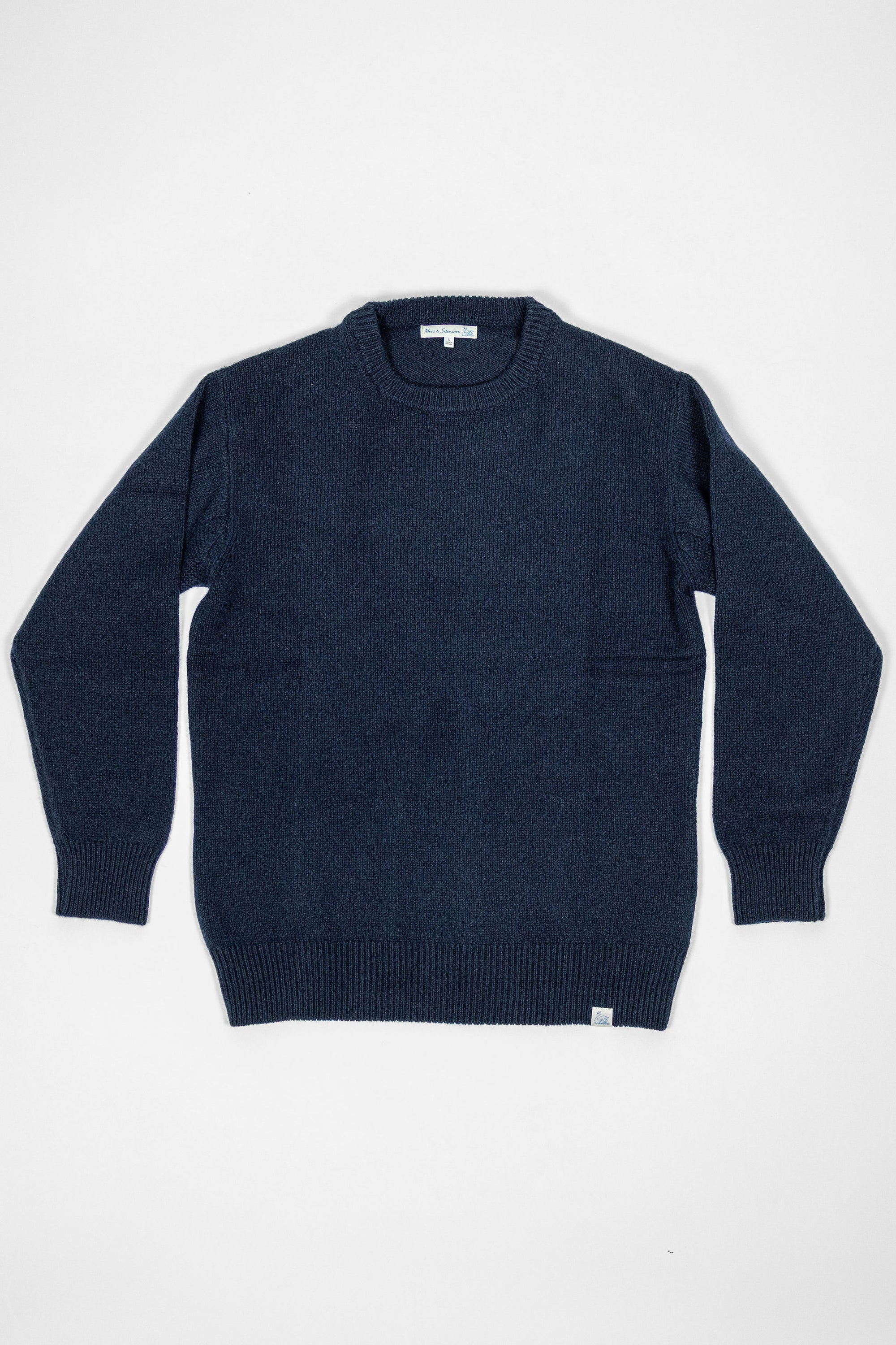 Merz b. Schwanen LOCC01 Crew Pullover Merino Cashmere Blend - Dark Navy