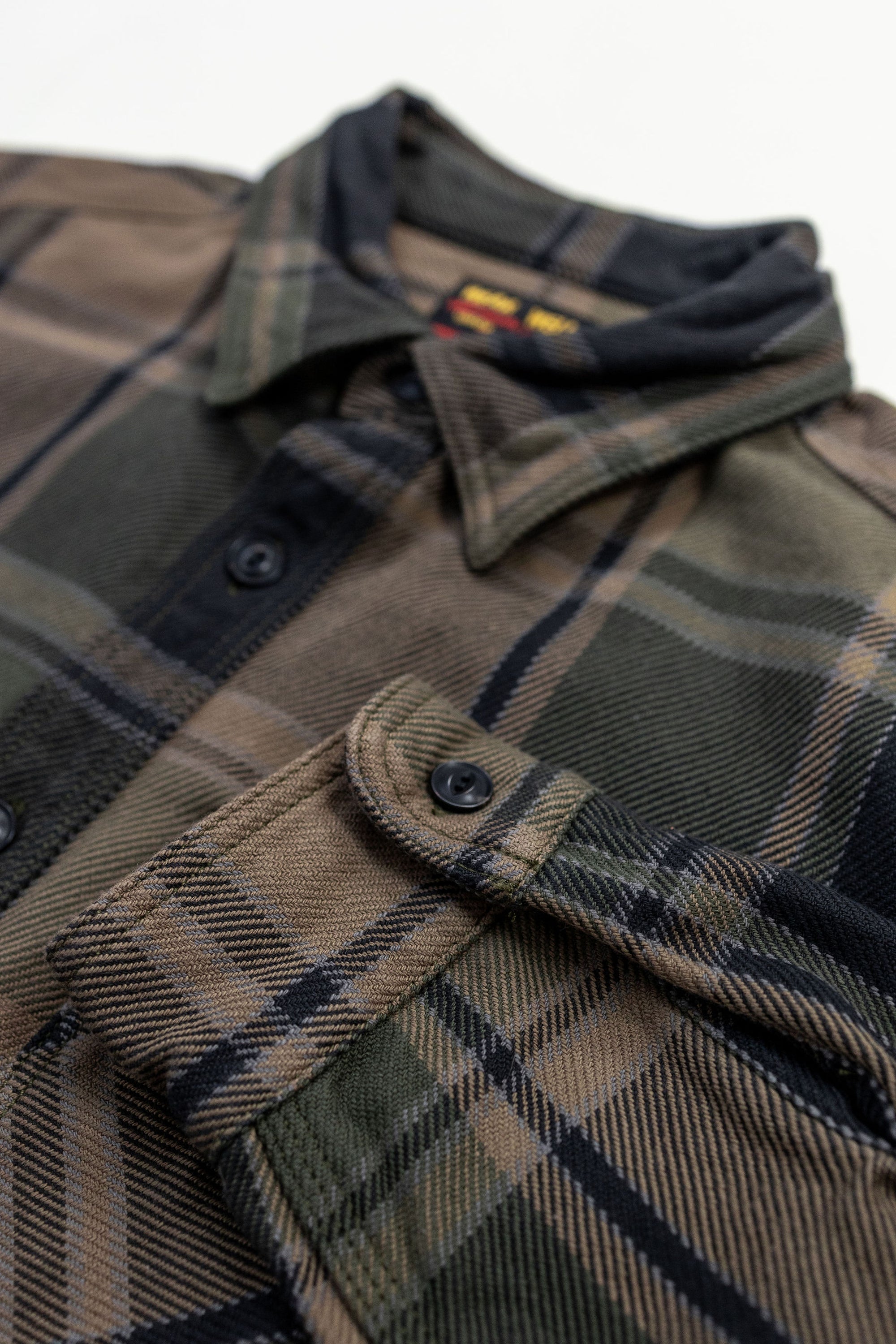 UES 502451 Extra Heavy Flannel Shirt - Olive