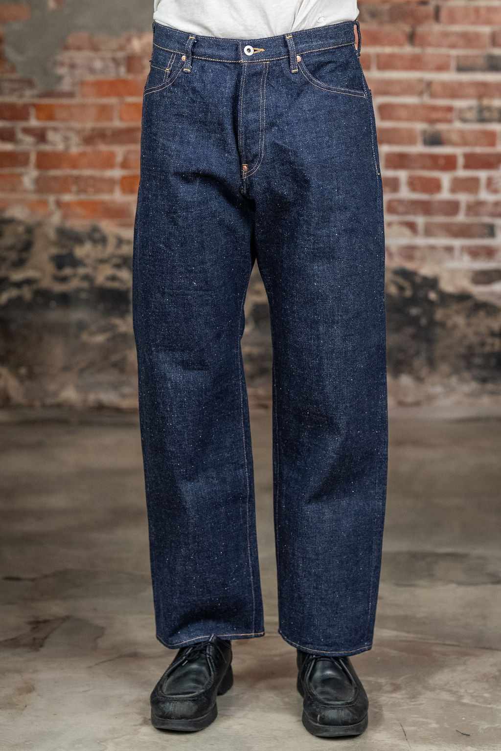 Big John M1012RC Wide Straight Green Label Wild Duck Jeans - Indigo One Wash