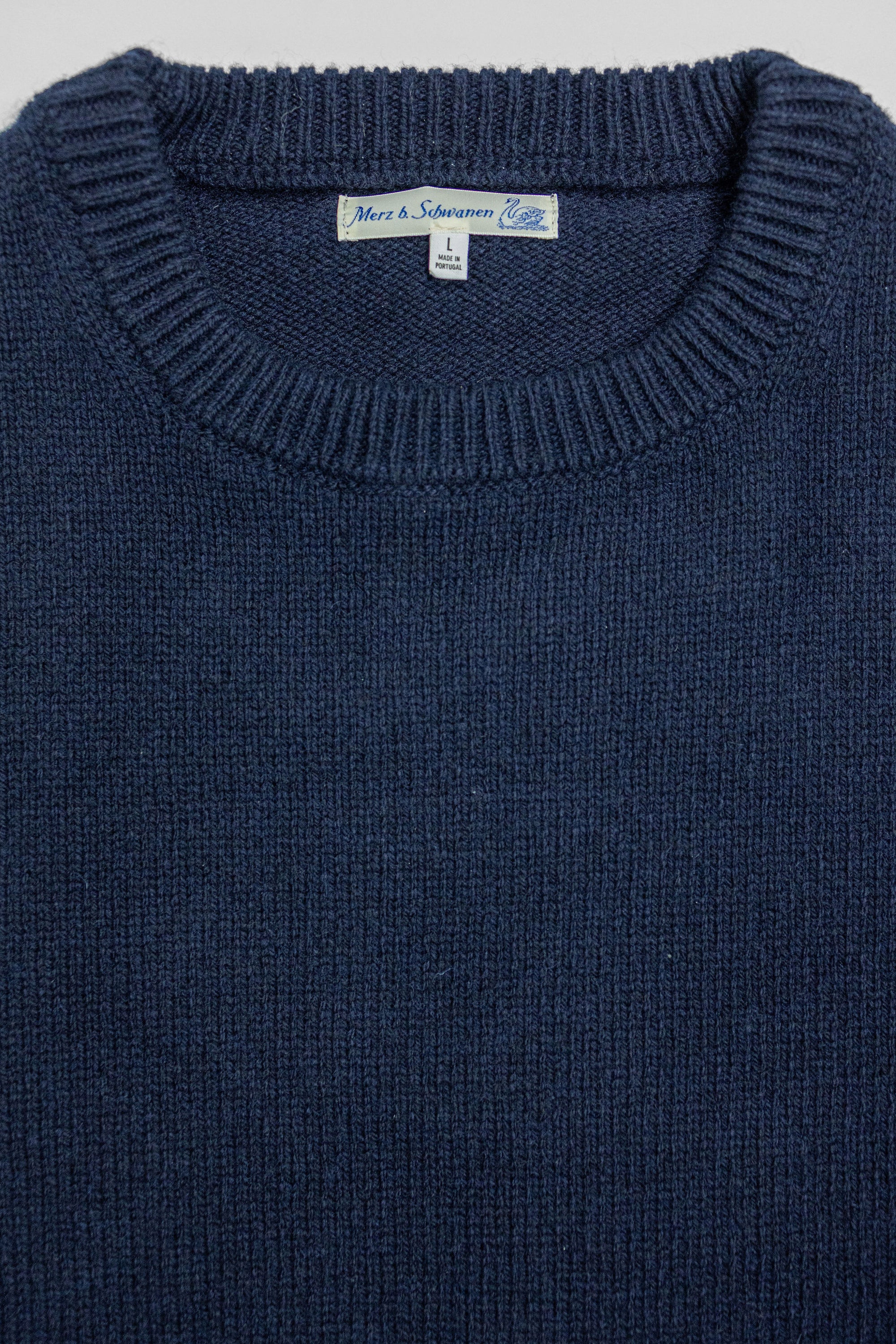 Merz b. Schwanen LOCC01 Crew Pullover Merino Cashmere Blend - Dark Navy