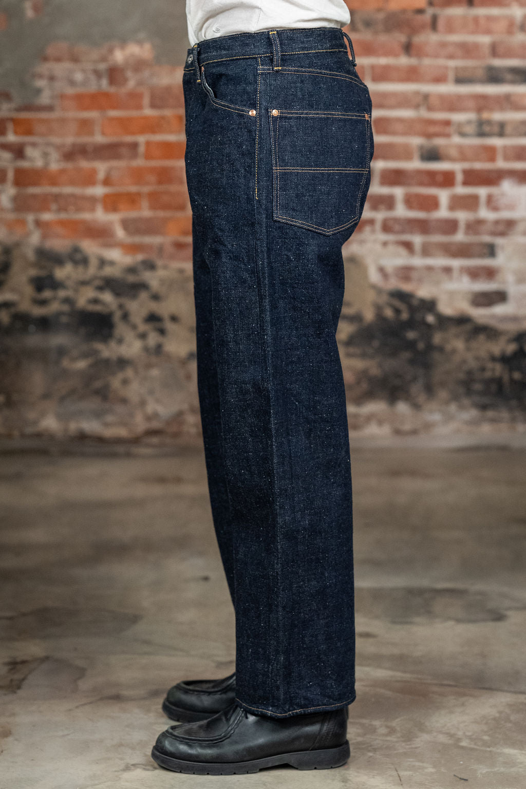 Big John M1012RC Wide Straight Green Label Wild Duck Jeans - Indigo One Wash