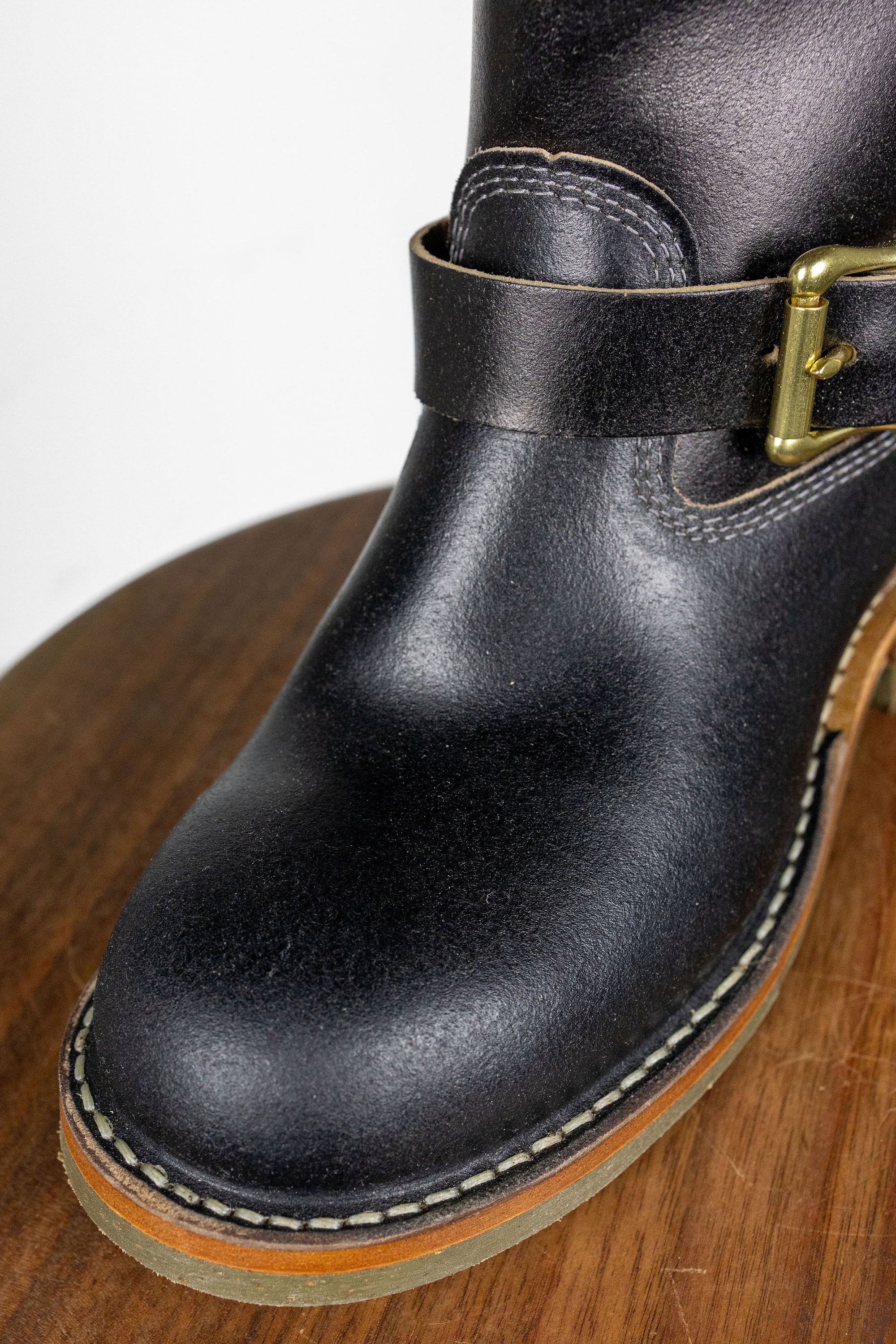 White's Boots x Franklin & Poe Engineer Boot - Black Waxed Flesh with Dr. Sole