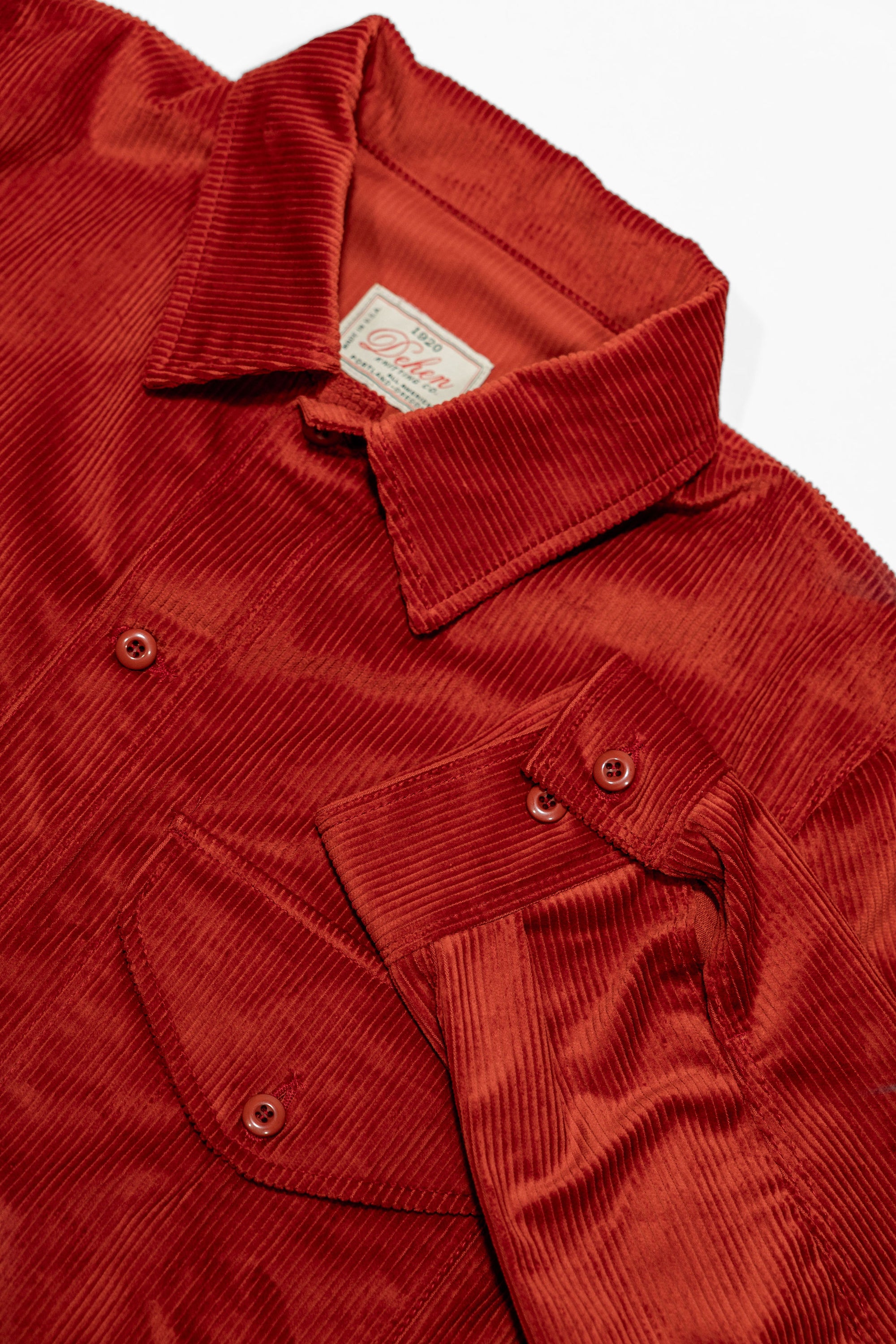 Dehen 1920 Skyline Overshirt - Rust Corduroy